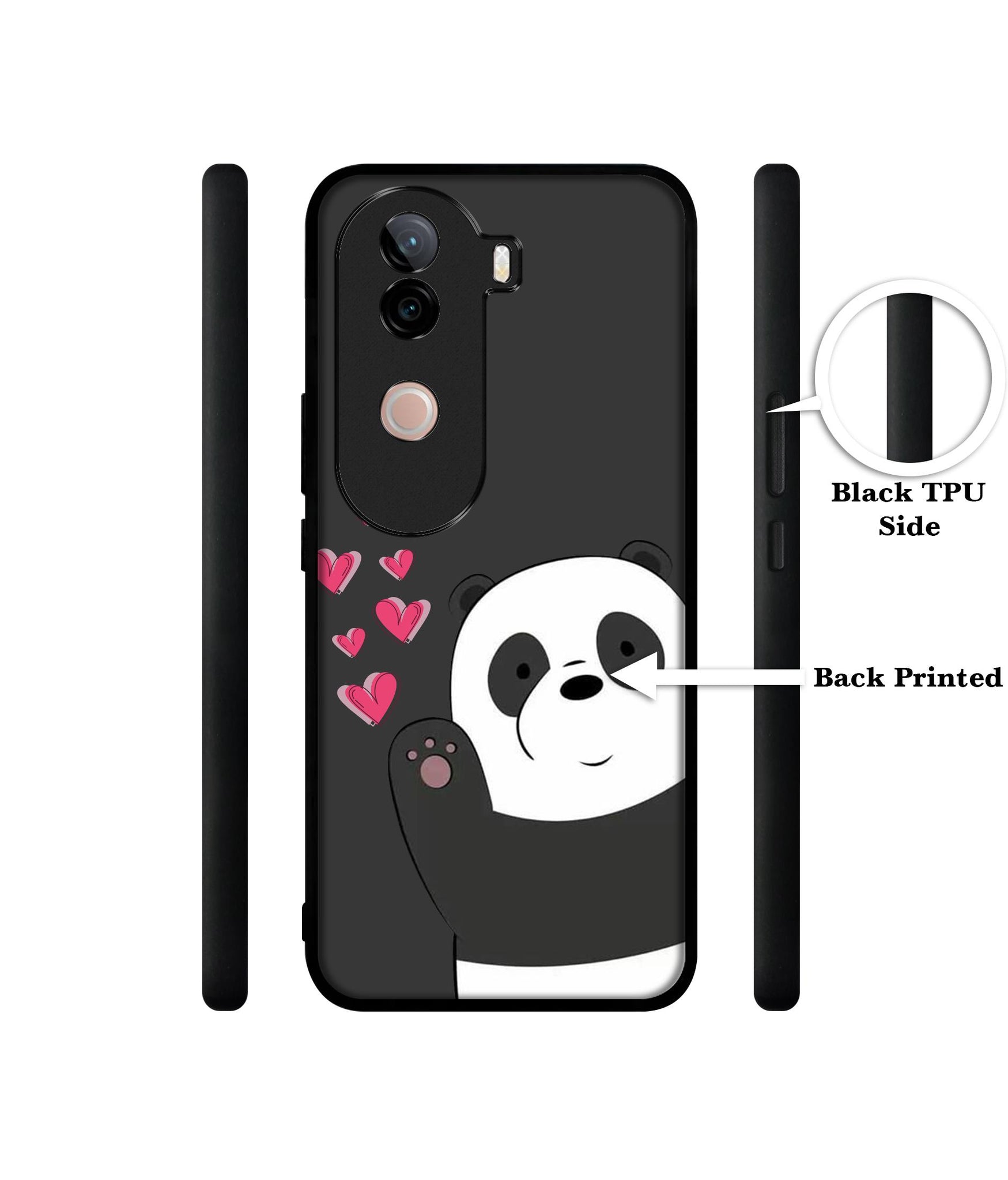 Love Panda Design Designer 2D Printed Back Case Cover for Vivo V40e 5G / iQOO Z9s 5G