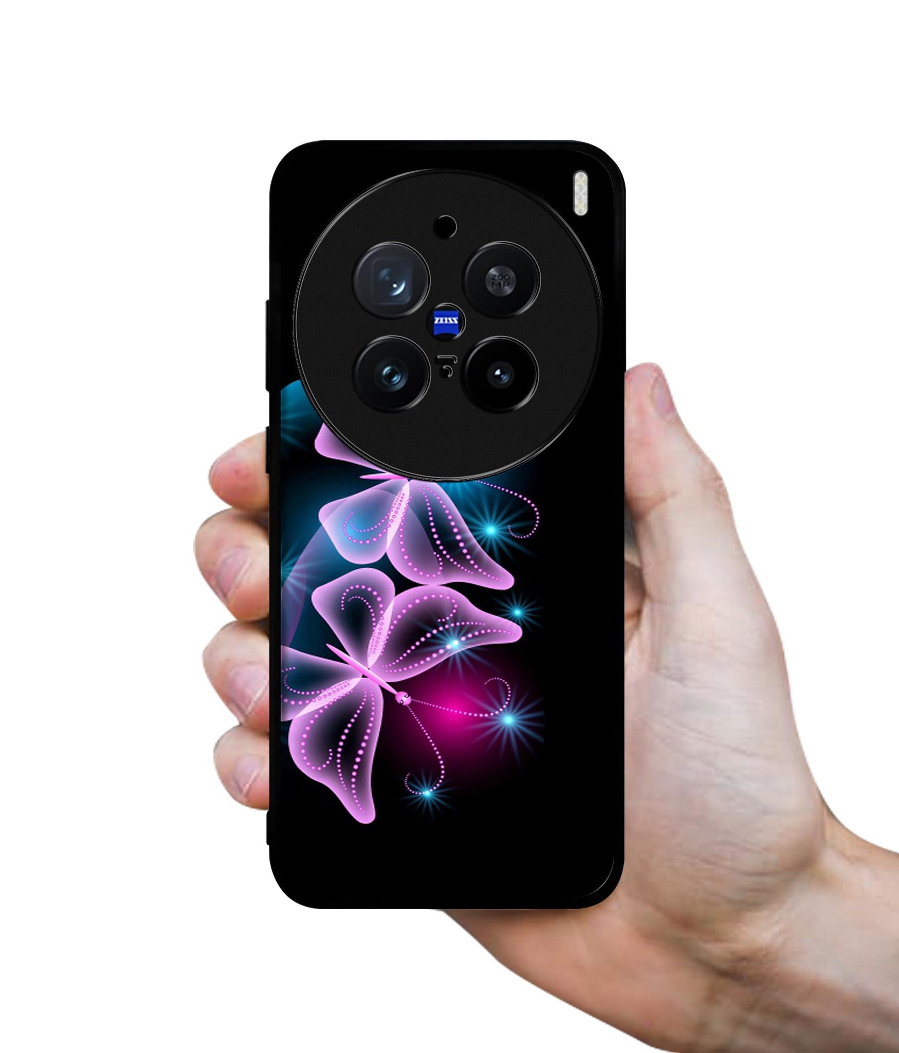 Butterflies Neon Light Design Designer 2D Printed Back Case Cover for Vivo X200 Pro 5G