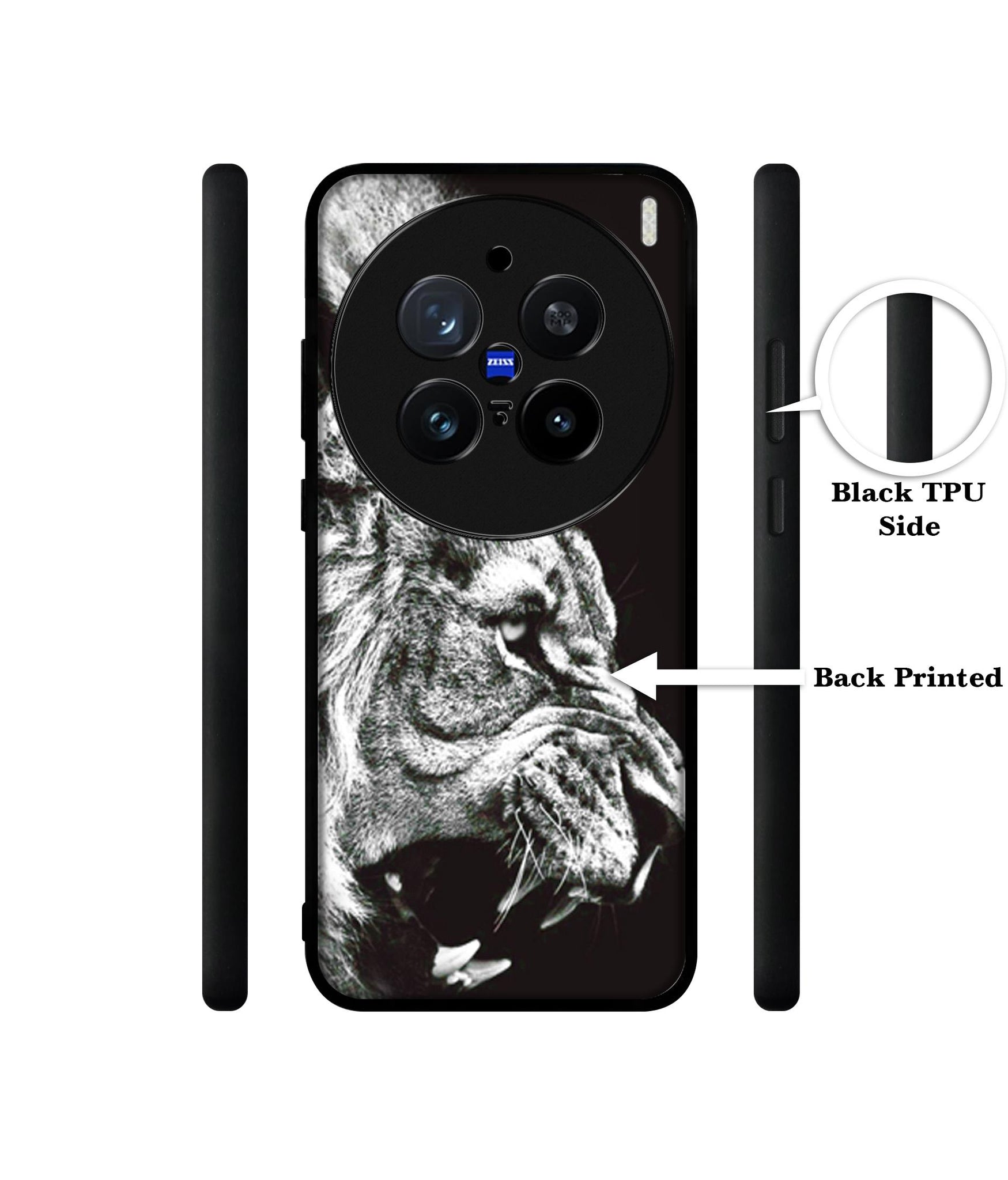 Angry Lion Design Designer 2D Printed Back Case Cover for Vivo X200 Pro 5G