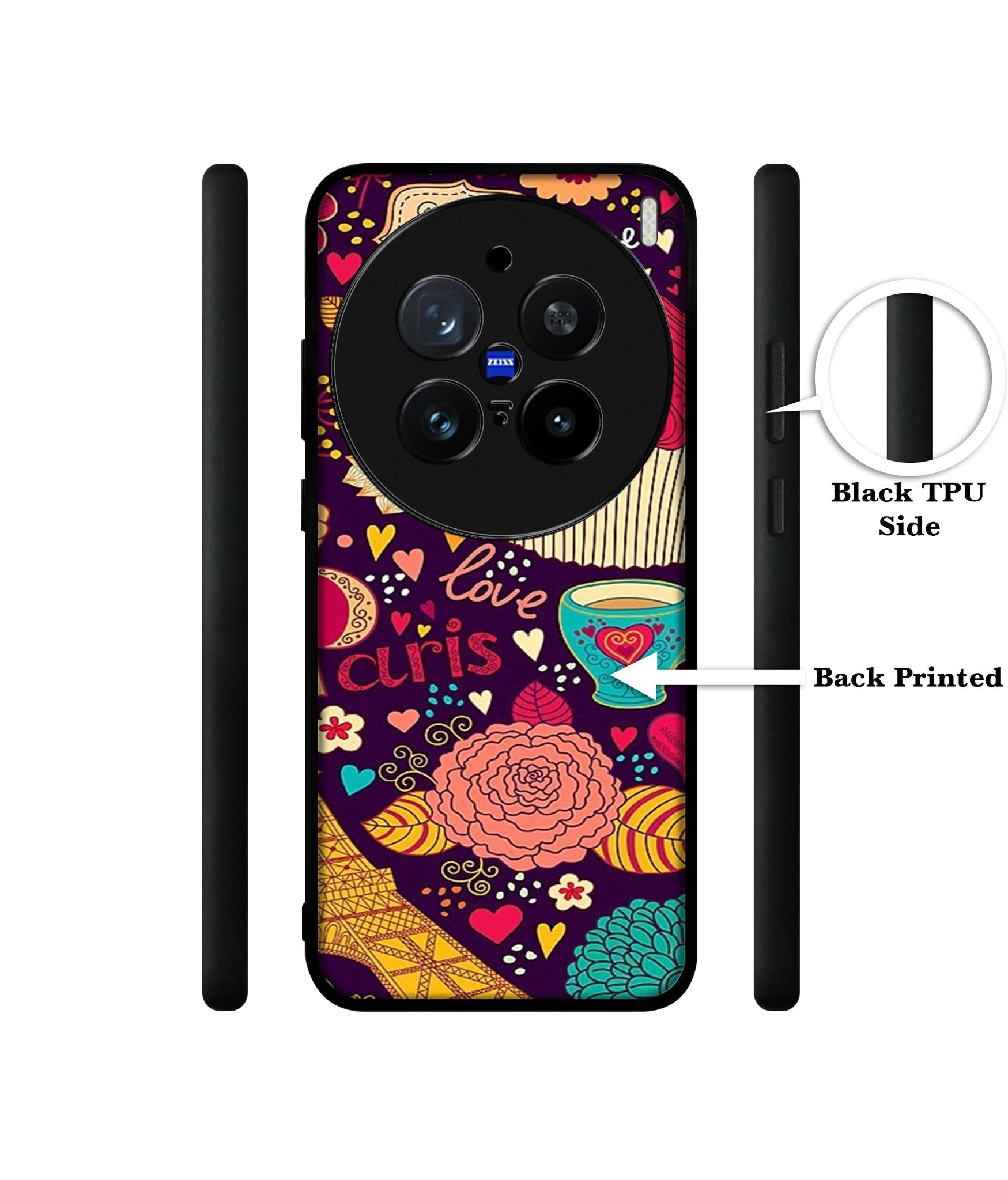 Paris Flower Love Design Designer 2D Printed Back Case Cover for Vivo X200 Pro 5G