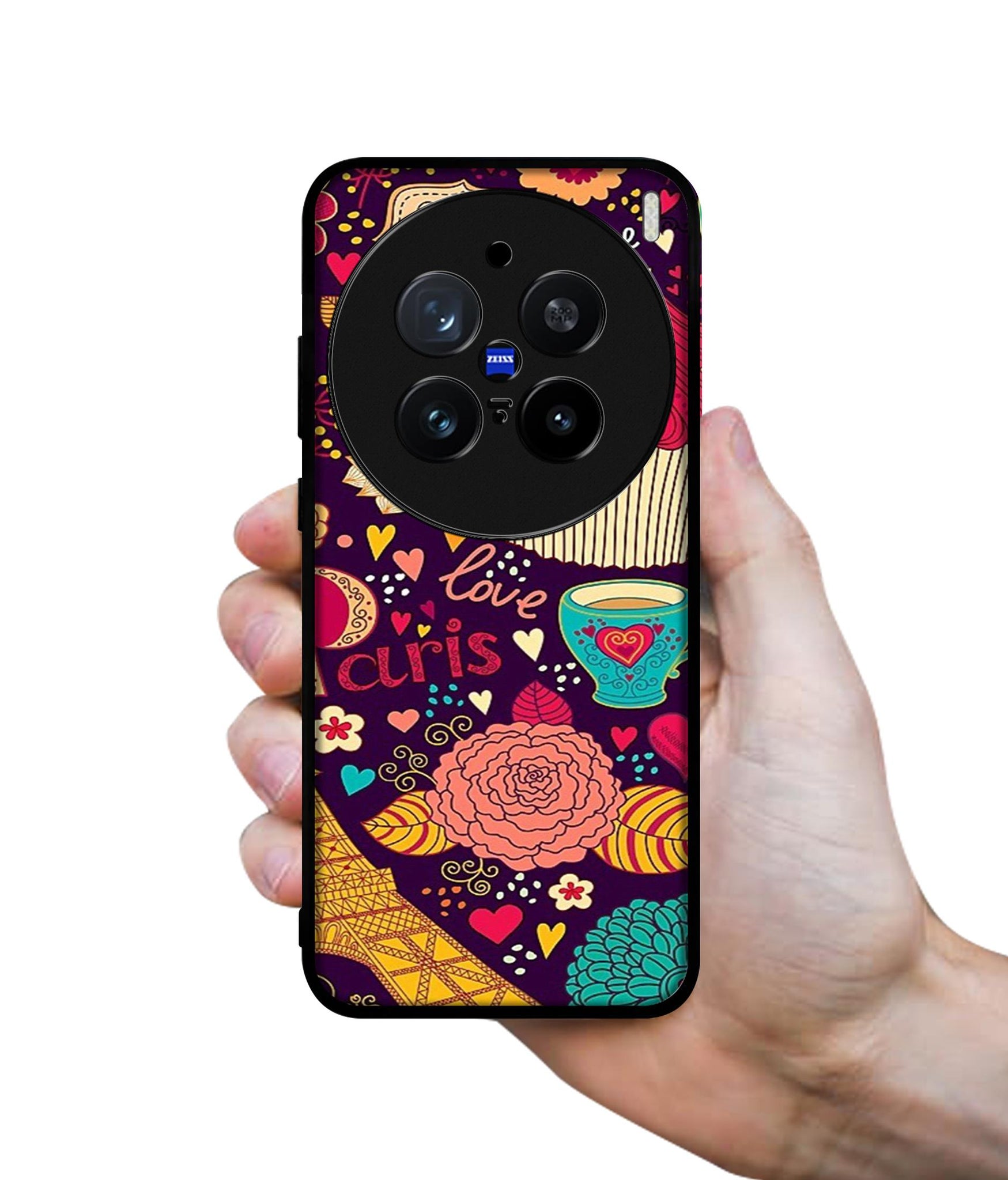 Paris Flower Love Design Designer 2D Printed Back Case Cover for Vivo X200 Pro 5G