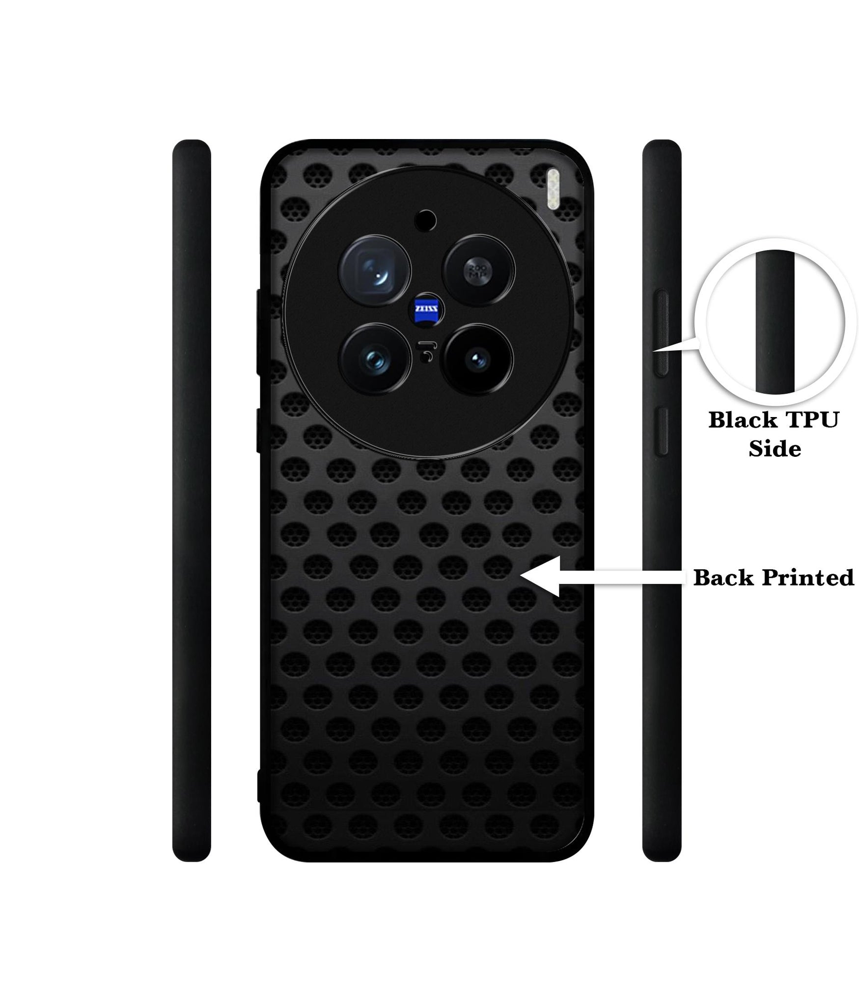 Black Circle Design Designer 2D Printed Back Case Cover for Vivo X200 Pro 5G