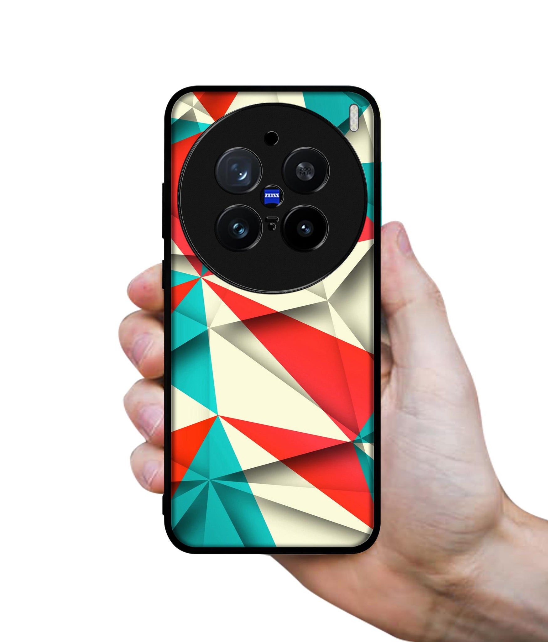 Red Blue White Pattern Design Designer 2D Printed Back Case Cover for Vivo X200 Pro 5G