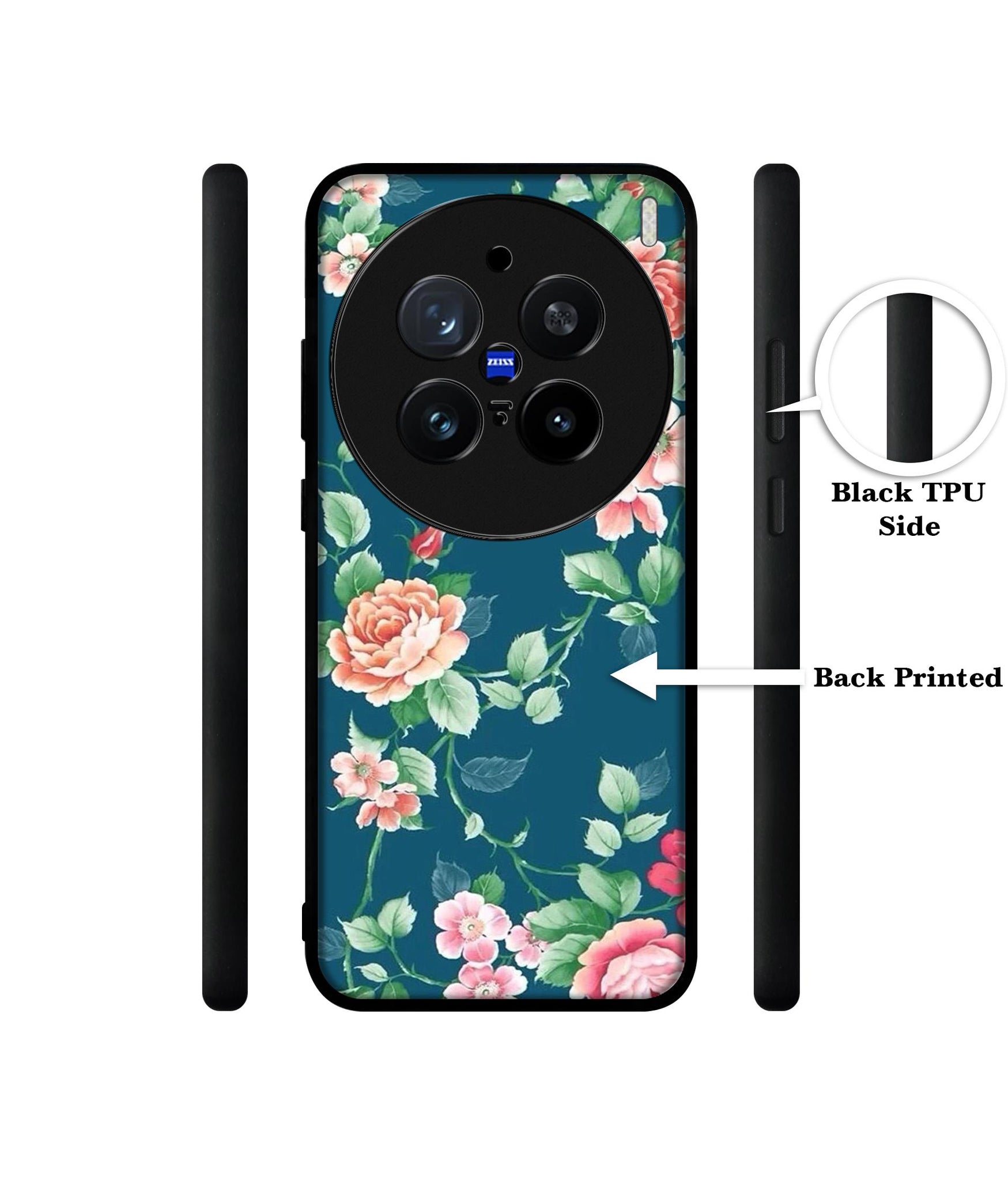 Vintage Floral Design Designer 2D Printed Back Case Cover for Vivo X200 Pro 5G
