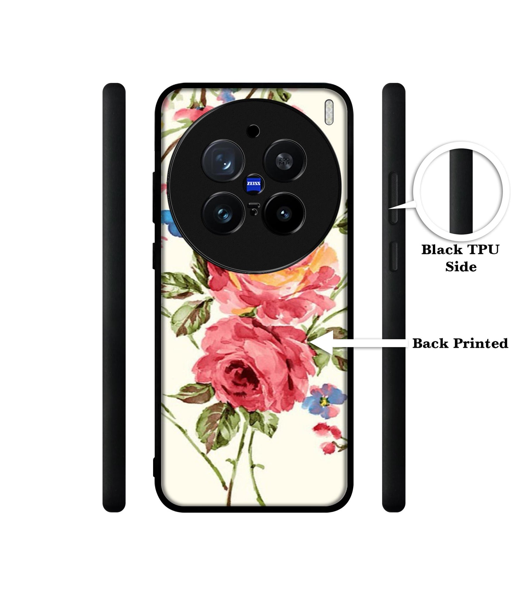 Vintage Painting Flower Design Designer 2D Printed Back Case Cover for Vivo X200 Pro 5G