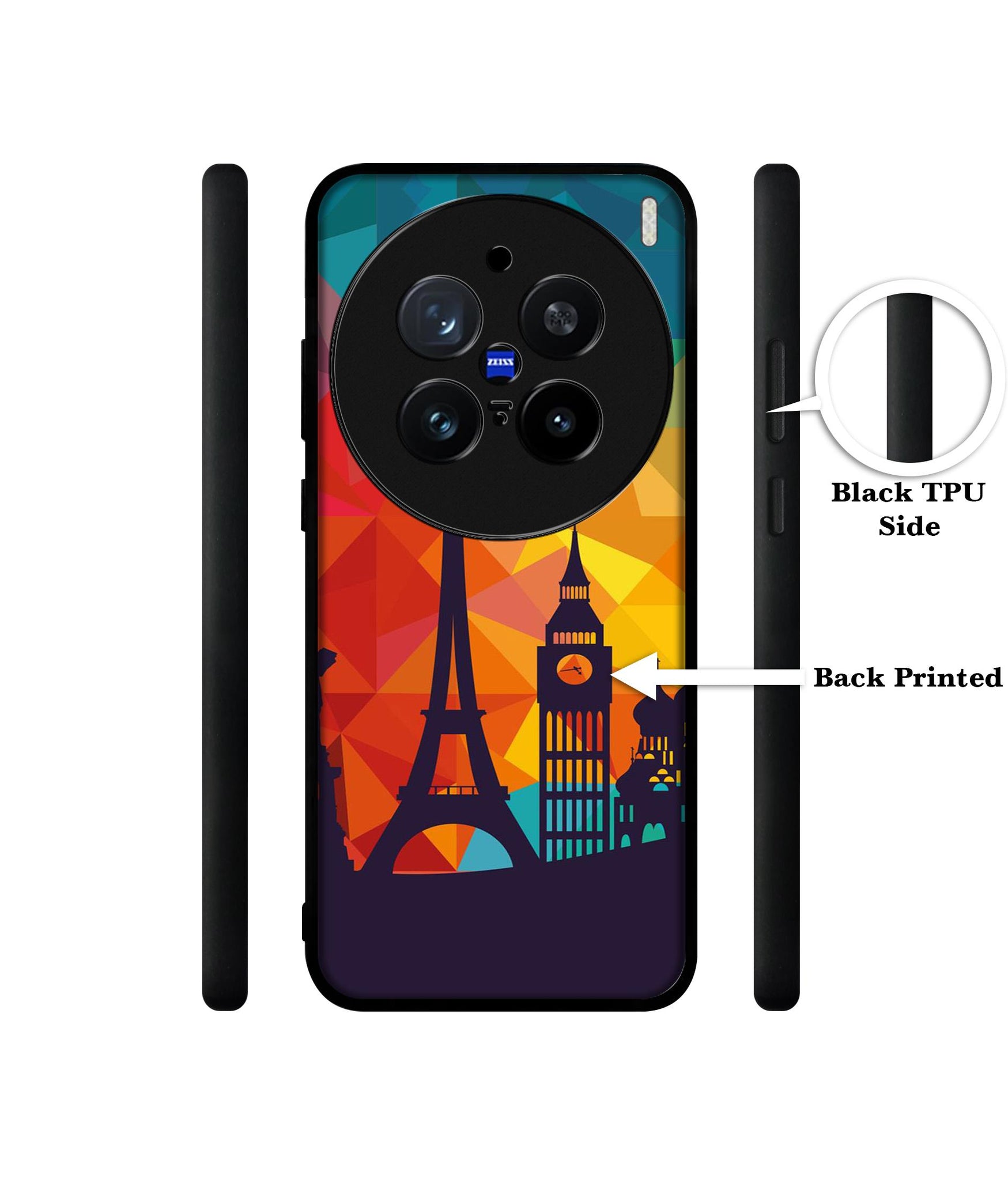 Colored Paris Design Designer 2D Printed Back Case Cover for Vivo X200 Pro 5G