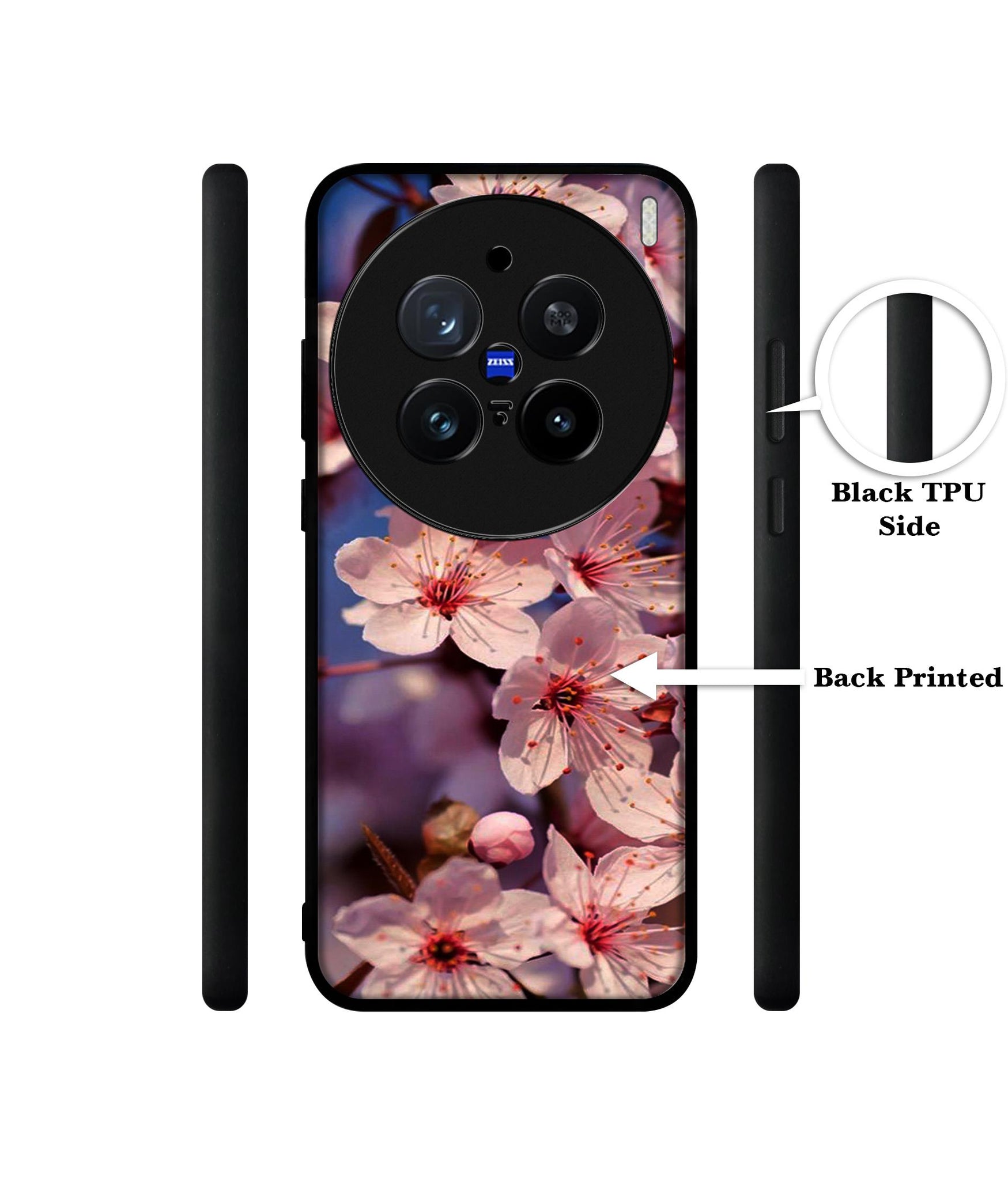 Pink Flowers Pattern Design Designer 2D Printed Back Case Cover for Vivo X200 Pro 5G