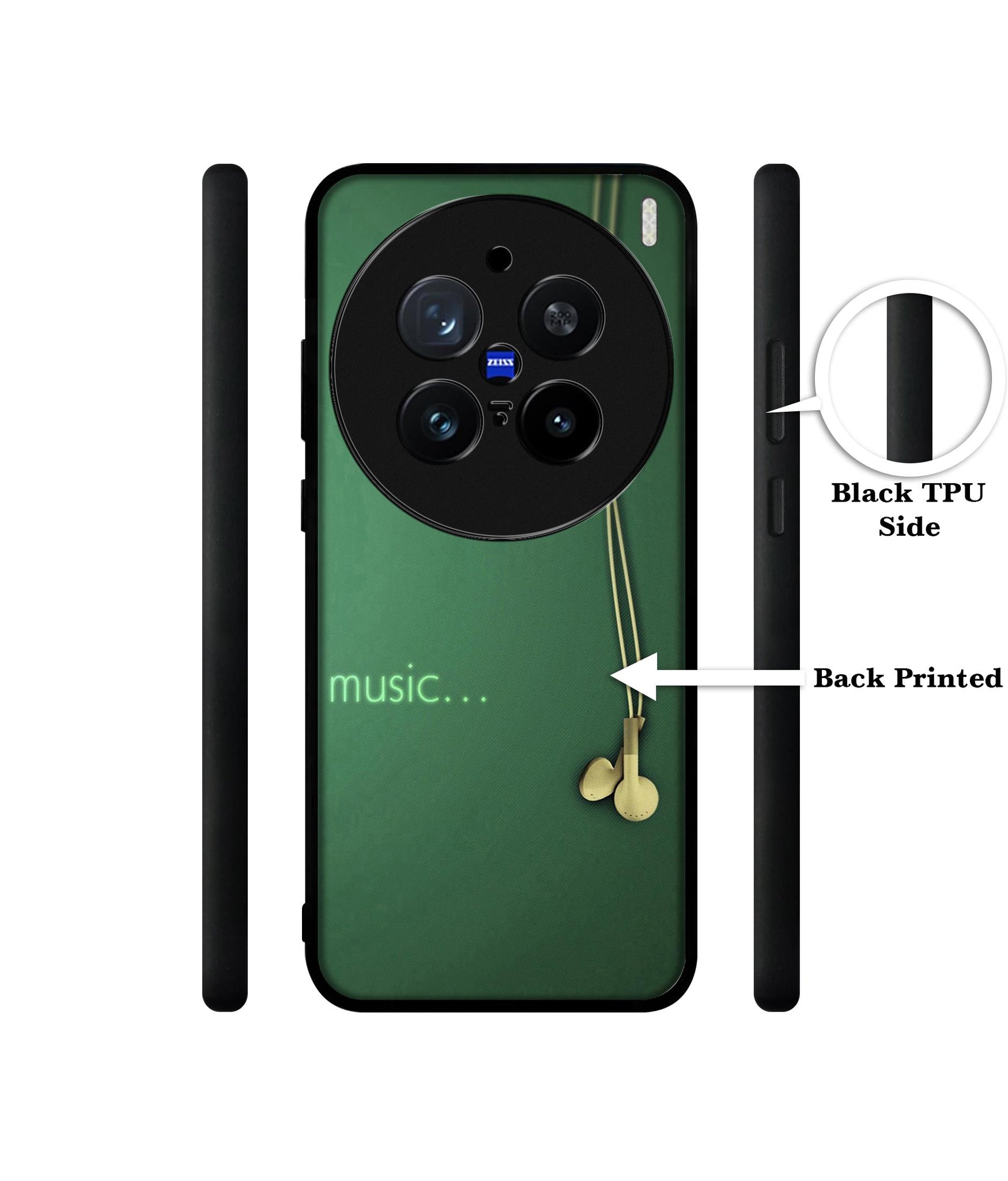 Headphone Music Design Designer 2D Printed Back Case Cover for Vivo X200 Pro 5G