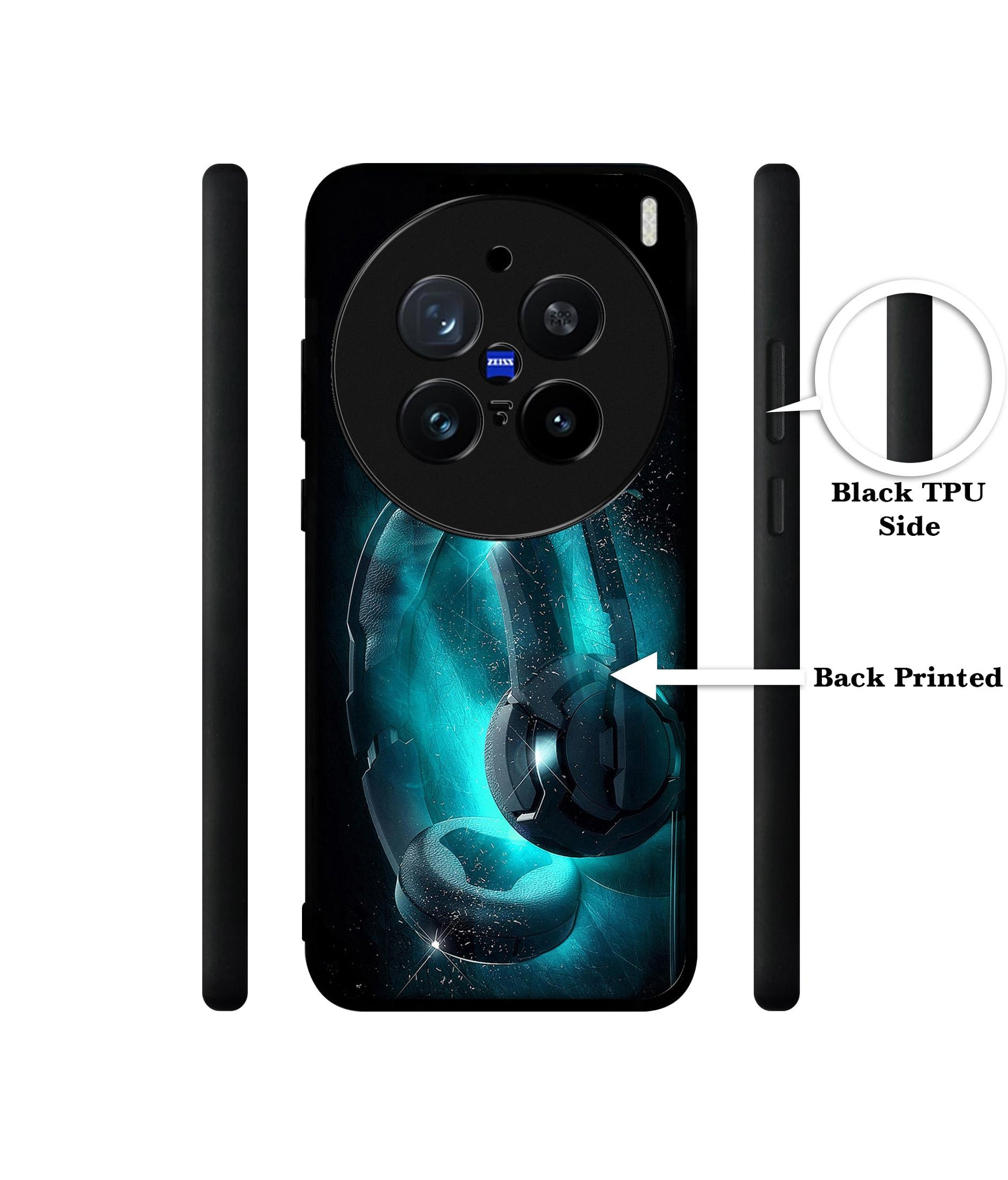 Cool Headphone Design Designer 2D Printed Back Case Cover for Vivo X200 Pro 5G