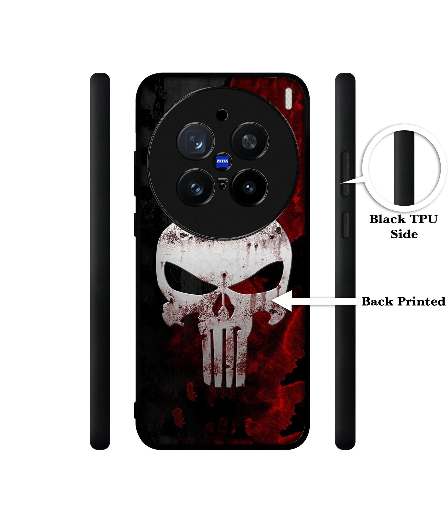 Punisher Skull Design Designer 2D Printed Back Case Cover for Vivo X200 Pro 5G