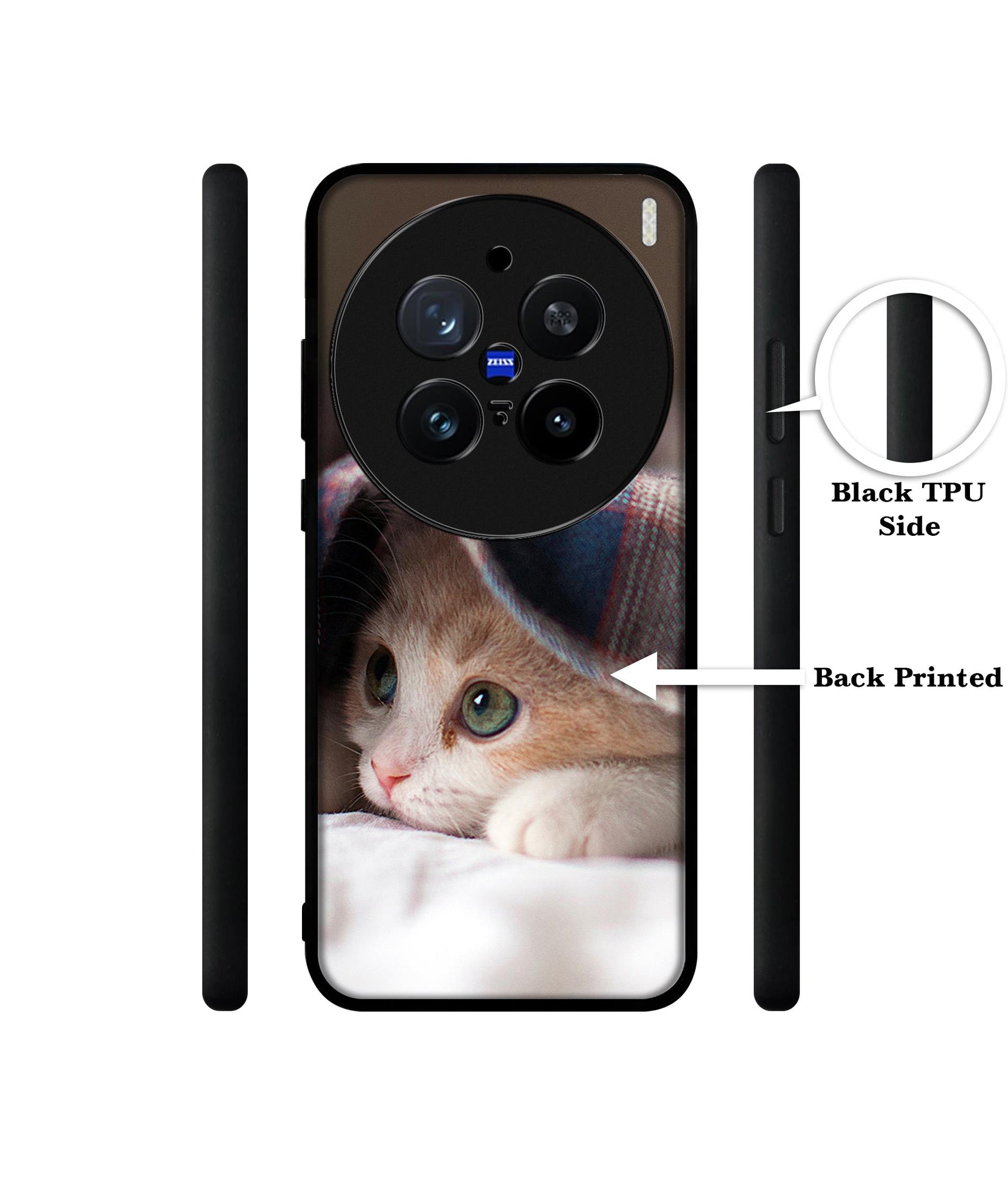 Sleepy Kitten Design Designer 2D Printed Back Case Cover for Vivo X200 Pro 5G