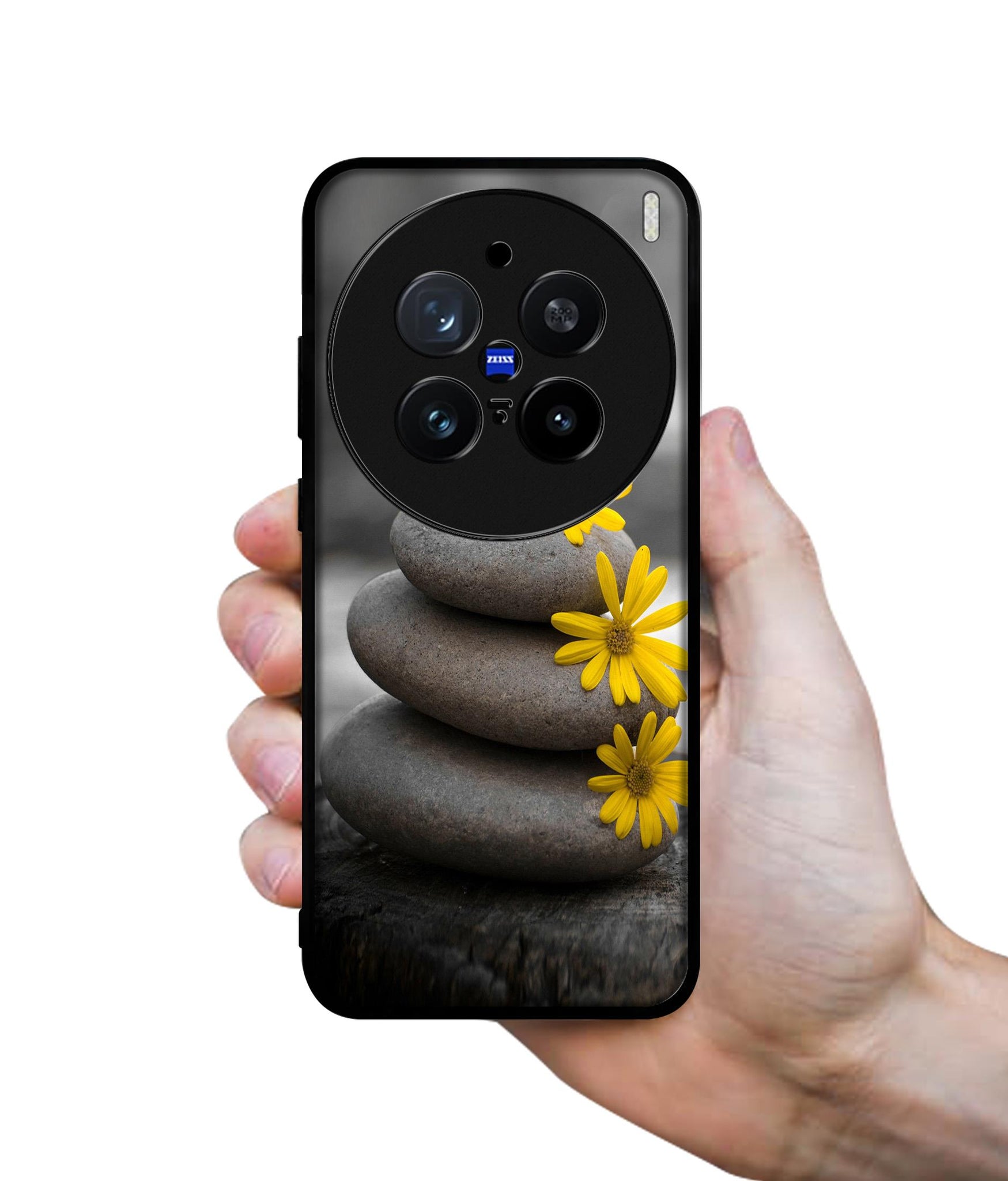 Stones And Flower Design Designer 2D Printed Back Case Cover for Vivo X200 Pro 5G