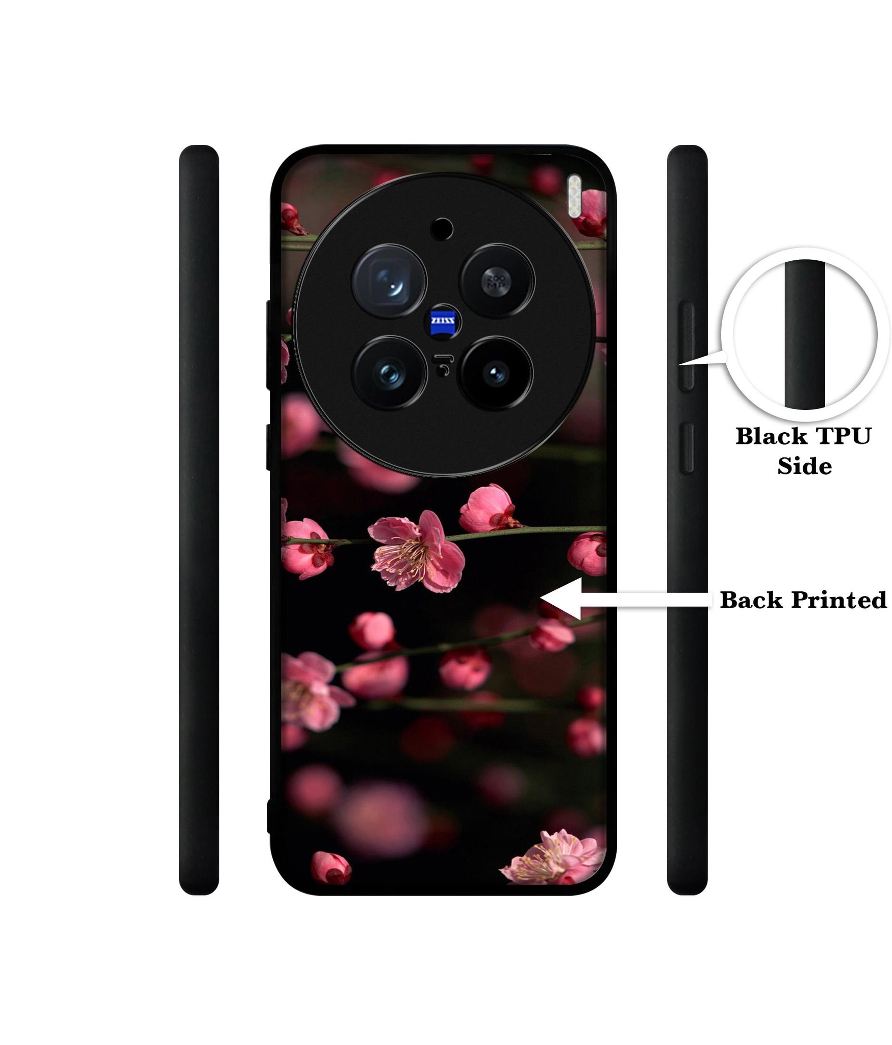 Pink Flowers Design Designer 2D Printed Back Case Cover for Vivo X200 Pro 5G