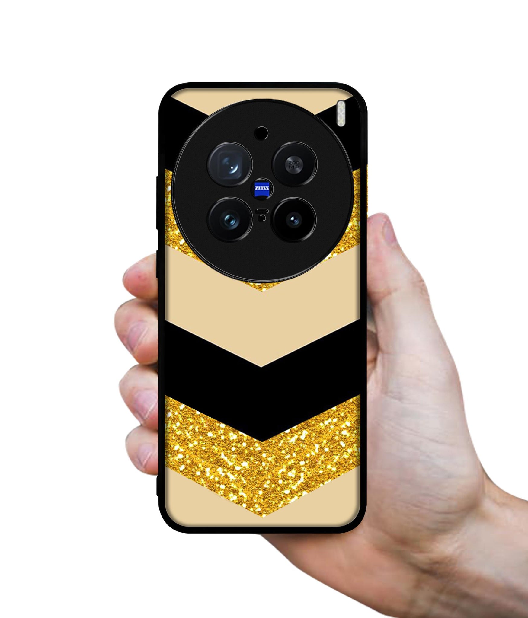 Black & Gold Design Designer 2D Printed Back Case Cover for Vivo X200 Pro 5G