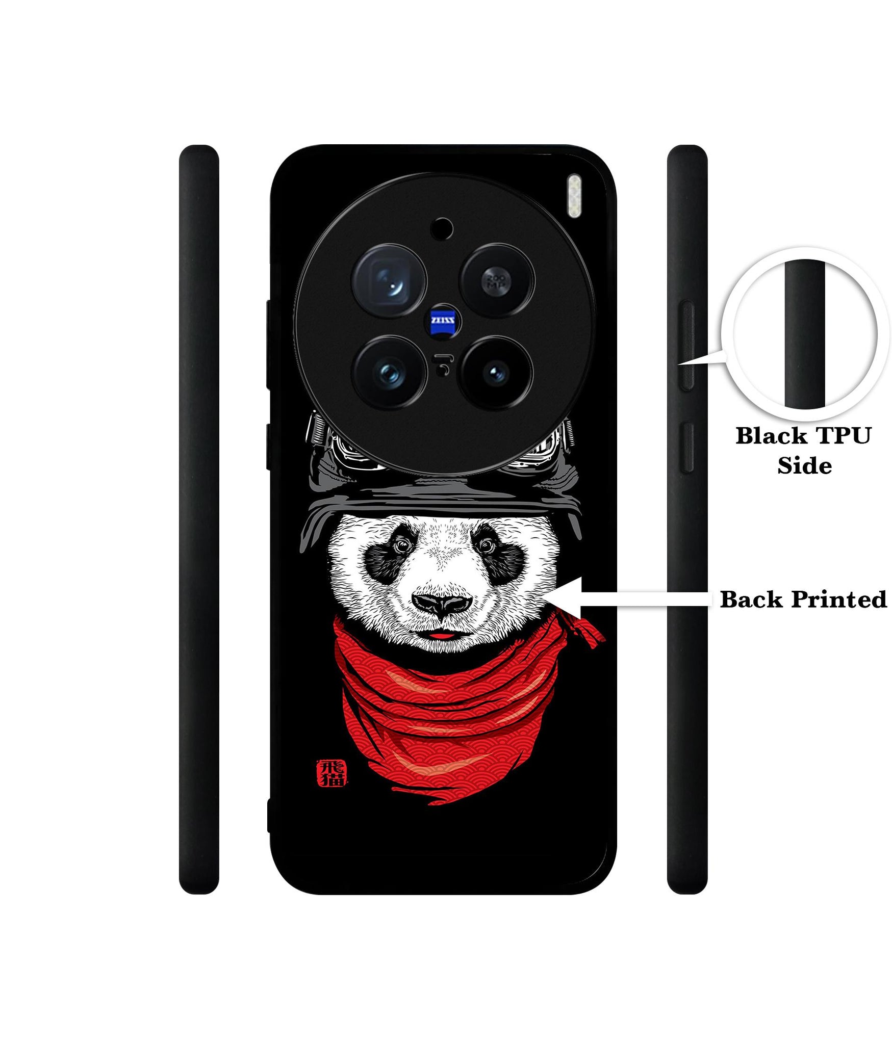 Biker Panda Design Designer 2D Printed Back Case Cover for Vivo X200 Pro 5G