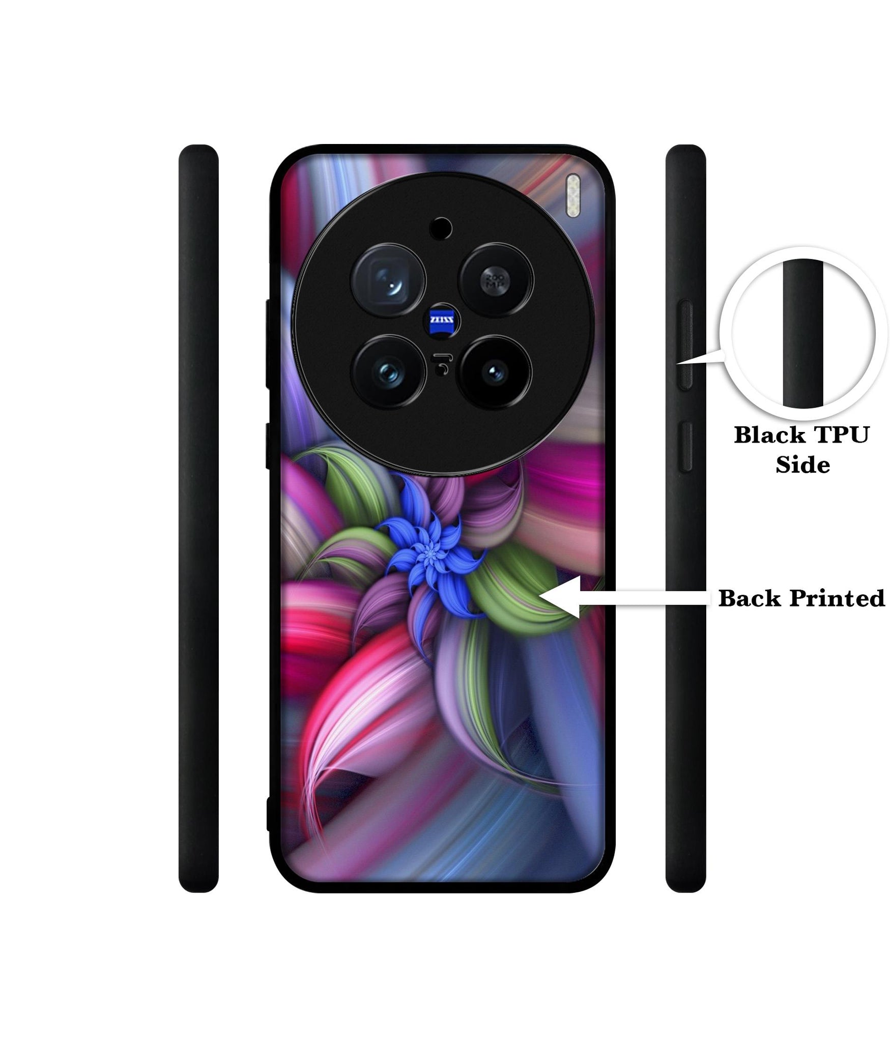 Colorful Flower Design Designer 2D Printed Back Case Cover for Vivo X200 Pro 5G