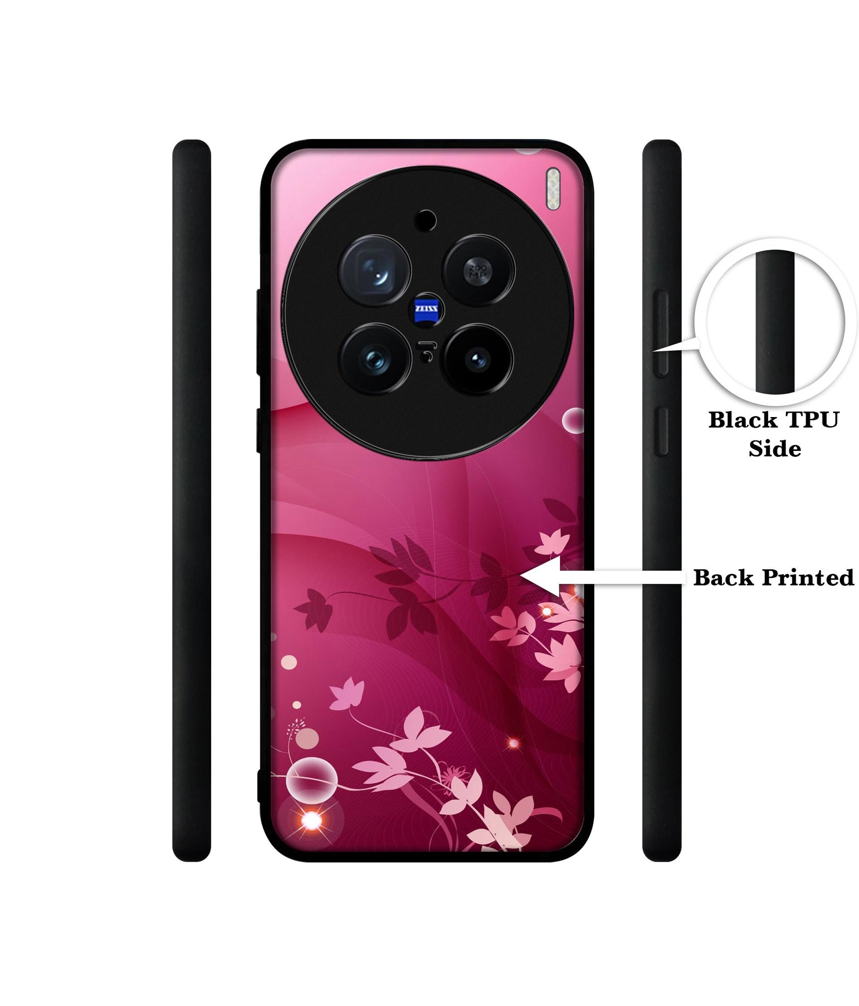 Pink Abstract Design Designer 2D Printed Back Case Cover for Vivo X200 Pro 5G