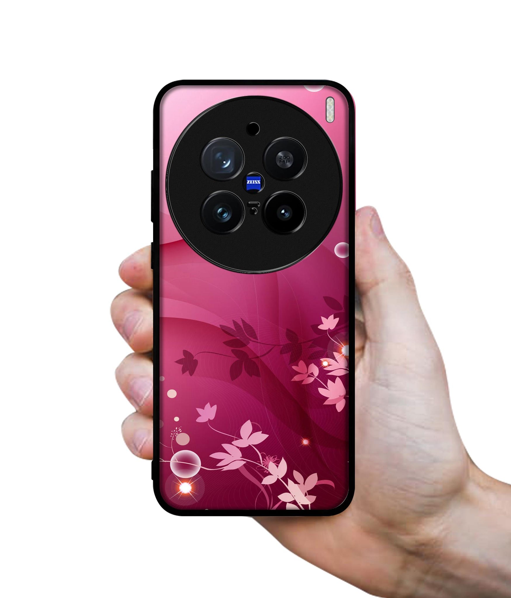 Pink Abstract Design Designer 2D Printed Back Case Cover for Vivo X200 Pro 5G
