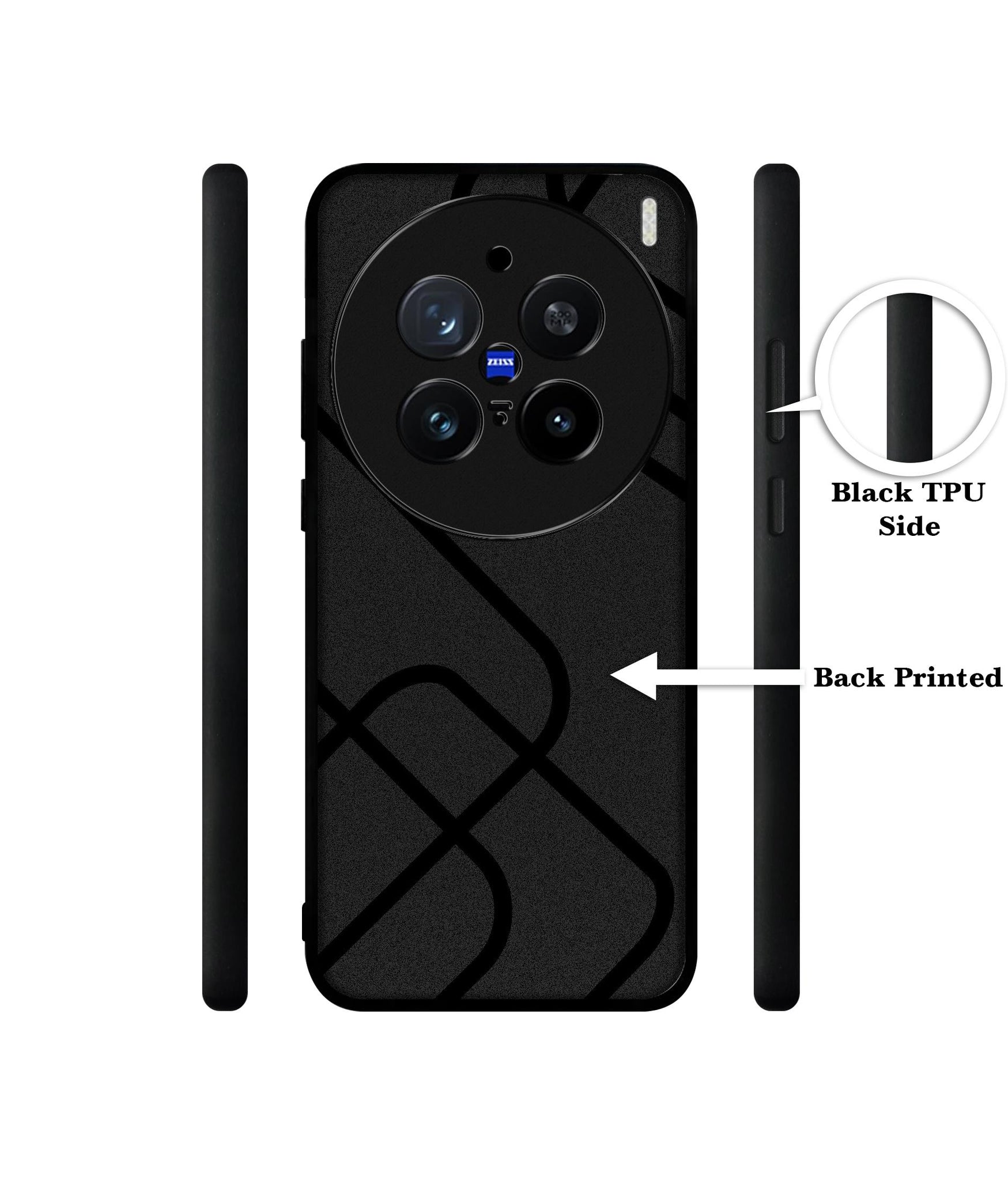 Zig-Zag Black Line Design Designer 2D Printed Back Case Cover for Vivo X200 Pro 5G
