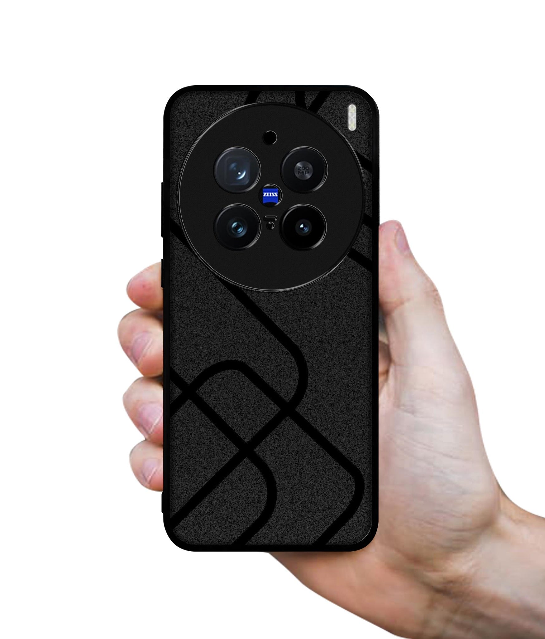 Zig-Zag Black Line Design Designer 2D Printed Back Case Cover for Vivo X200 Pro 5G