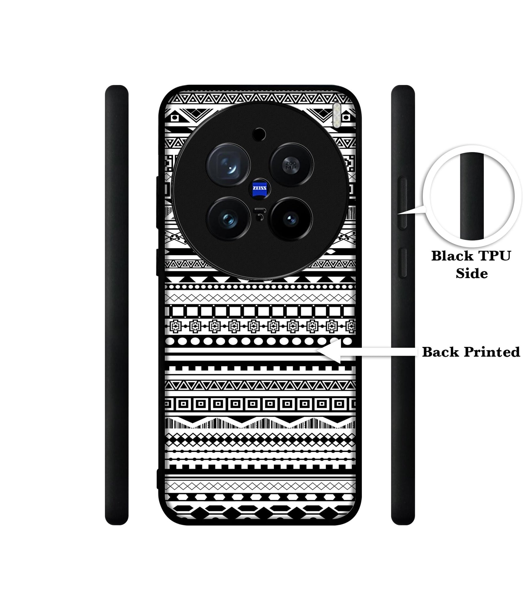 Black & White Patterns Design Designer 2D Printed Back Case Cover for Vivo X200 Pro 5G