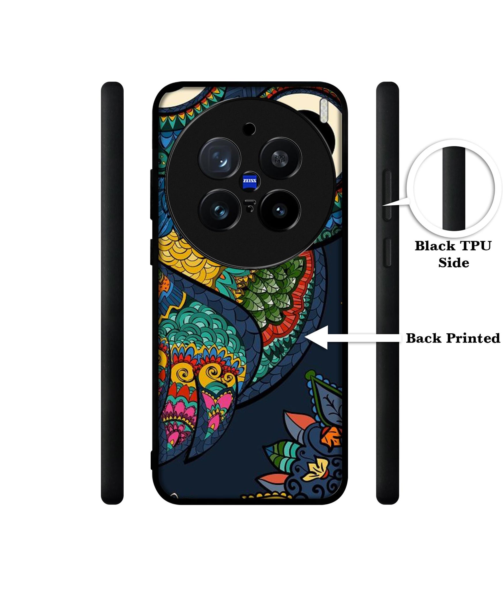 Owl Illustration Design Designer 2D Printed Back Case Cover for Vivo X200 Pro 5G