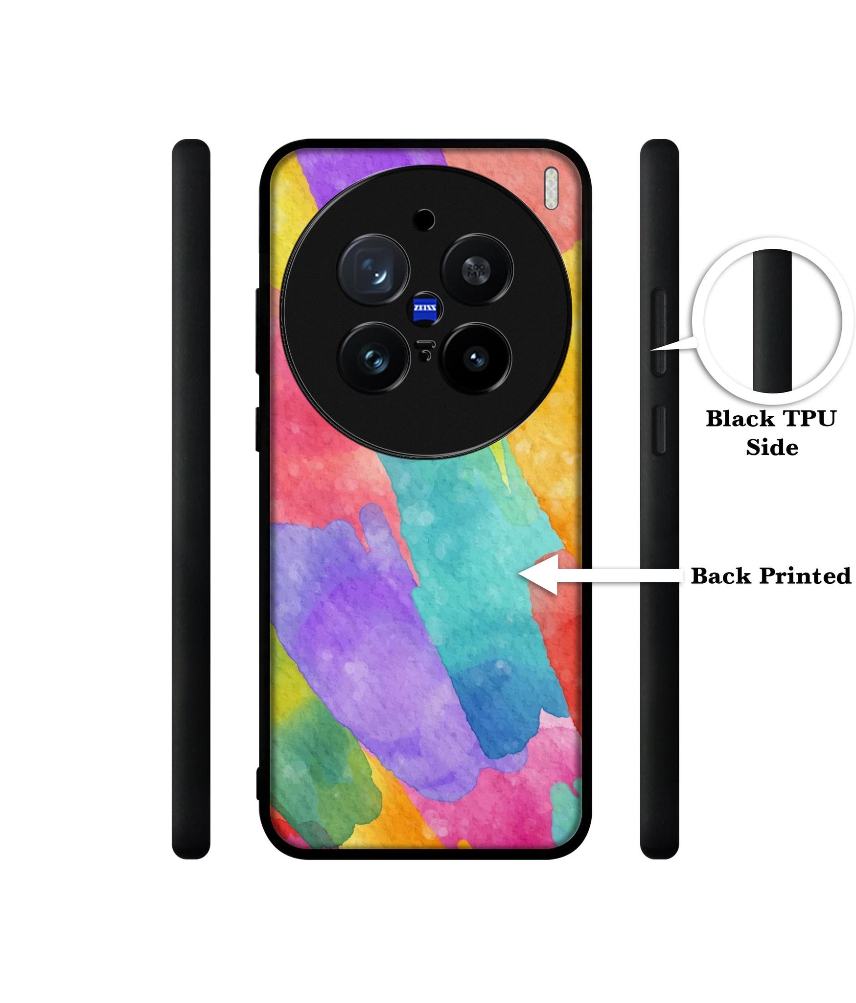 Water Paint Colorful Abstract Design Designer 2D Printed Back Case Cover for Vivo X200 Pro 5G