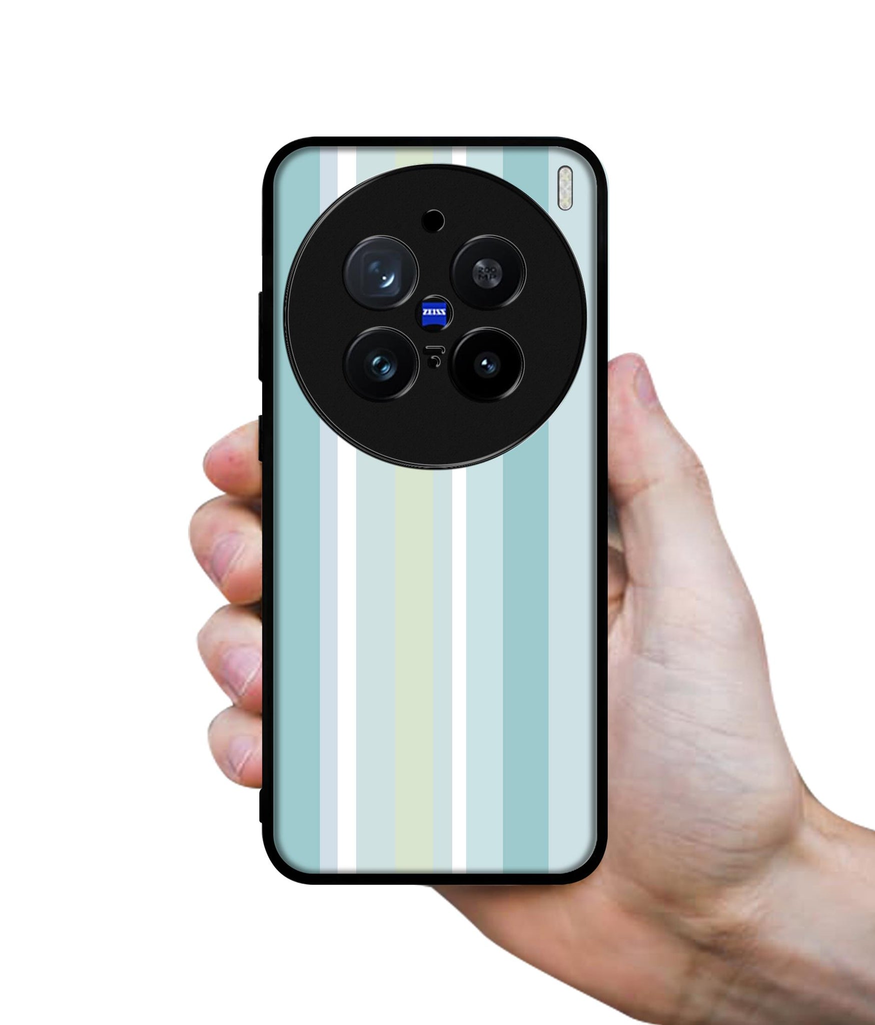 Light Green Stripes Design Designer 2D Printed Back Case Cover for Vivo X200 Pro 5G