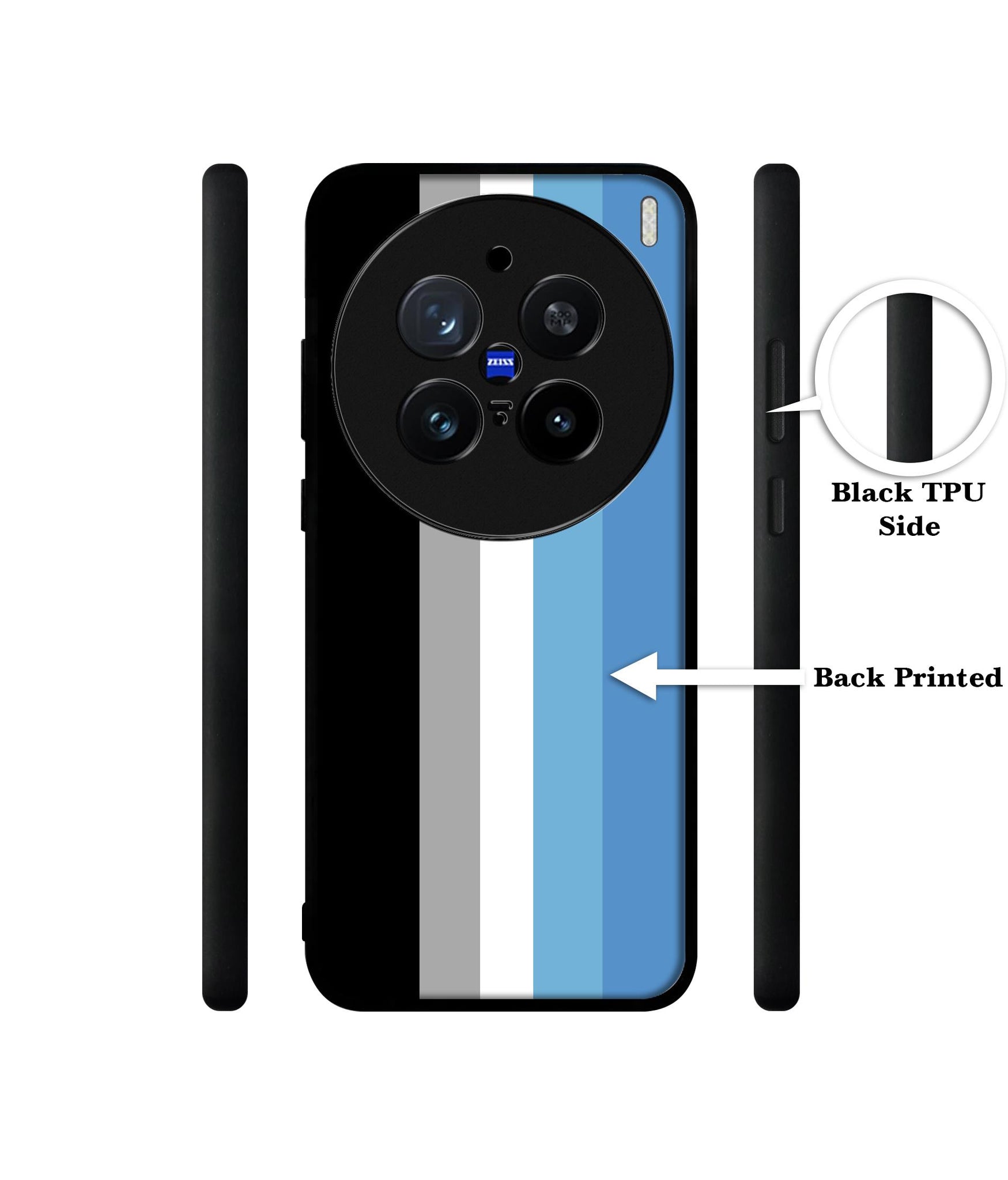 White and Blue Lines Design Designer 2D Printed Back Case Cover for Vivo X200 Pro 5G
