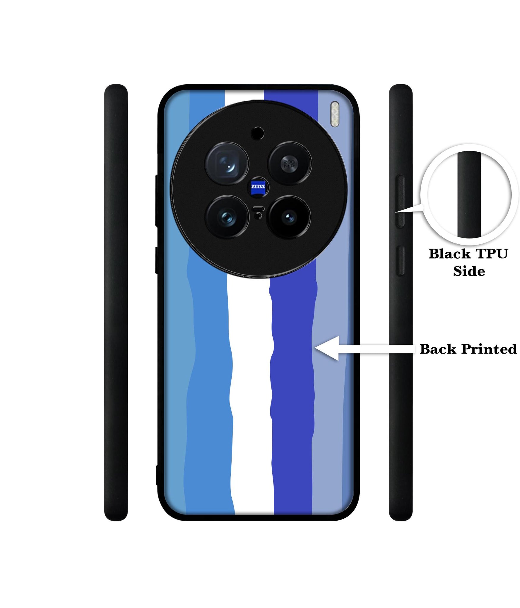 Blue Stripes Rainbow Design Designer 2D Printed Back Case Cover for Vivo X200 Pro 5G
