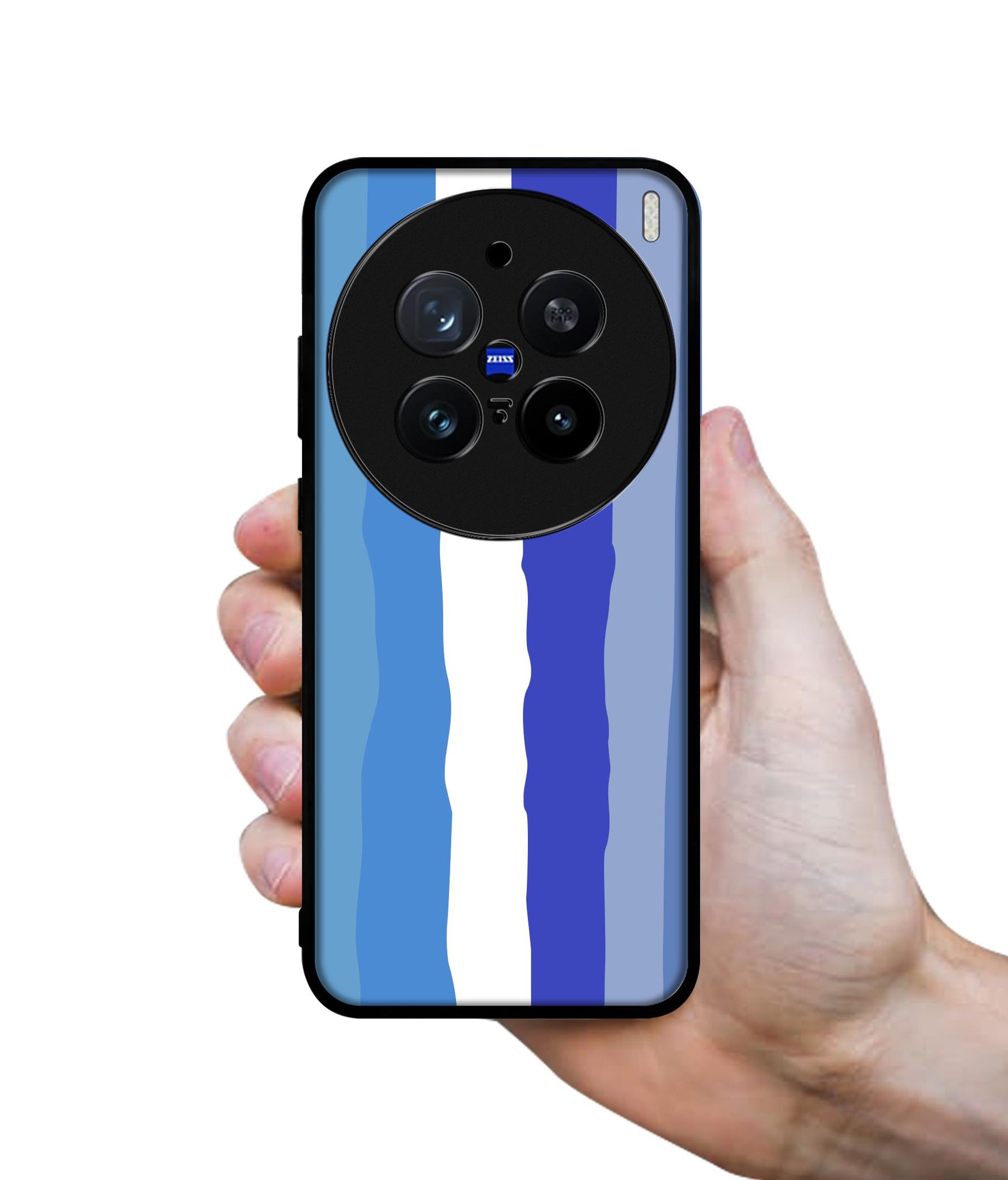 Blue Stripes Rainbow Design Designer 2D Printed Back Case Cover for Vivo X200 Pro 5G