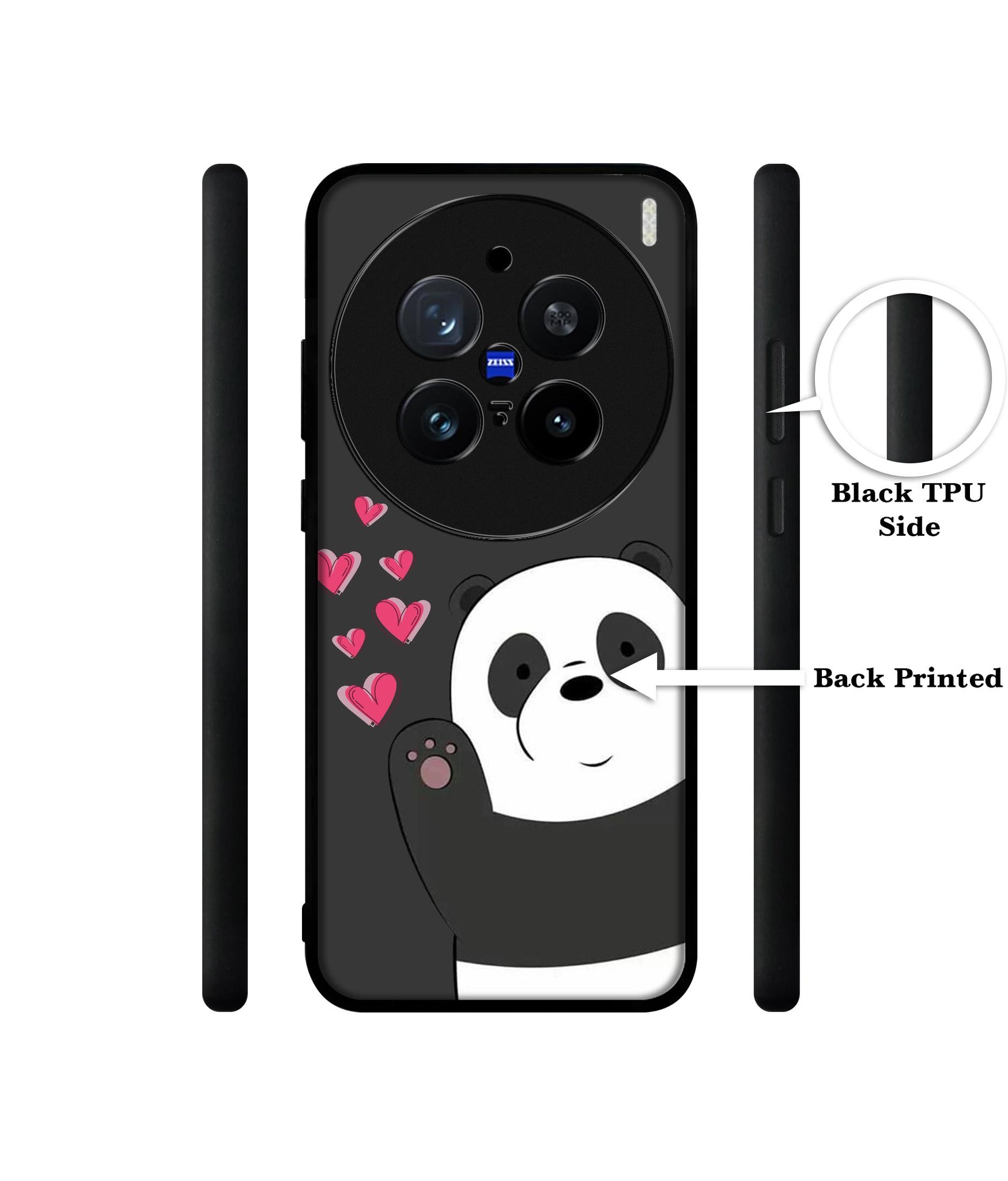 Love Panda Design Designer 2D Printed Back Case Cover for Vivo X200 Pro 5G