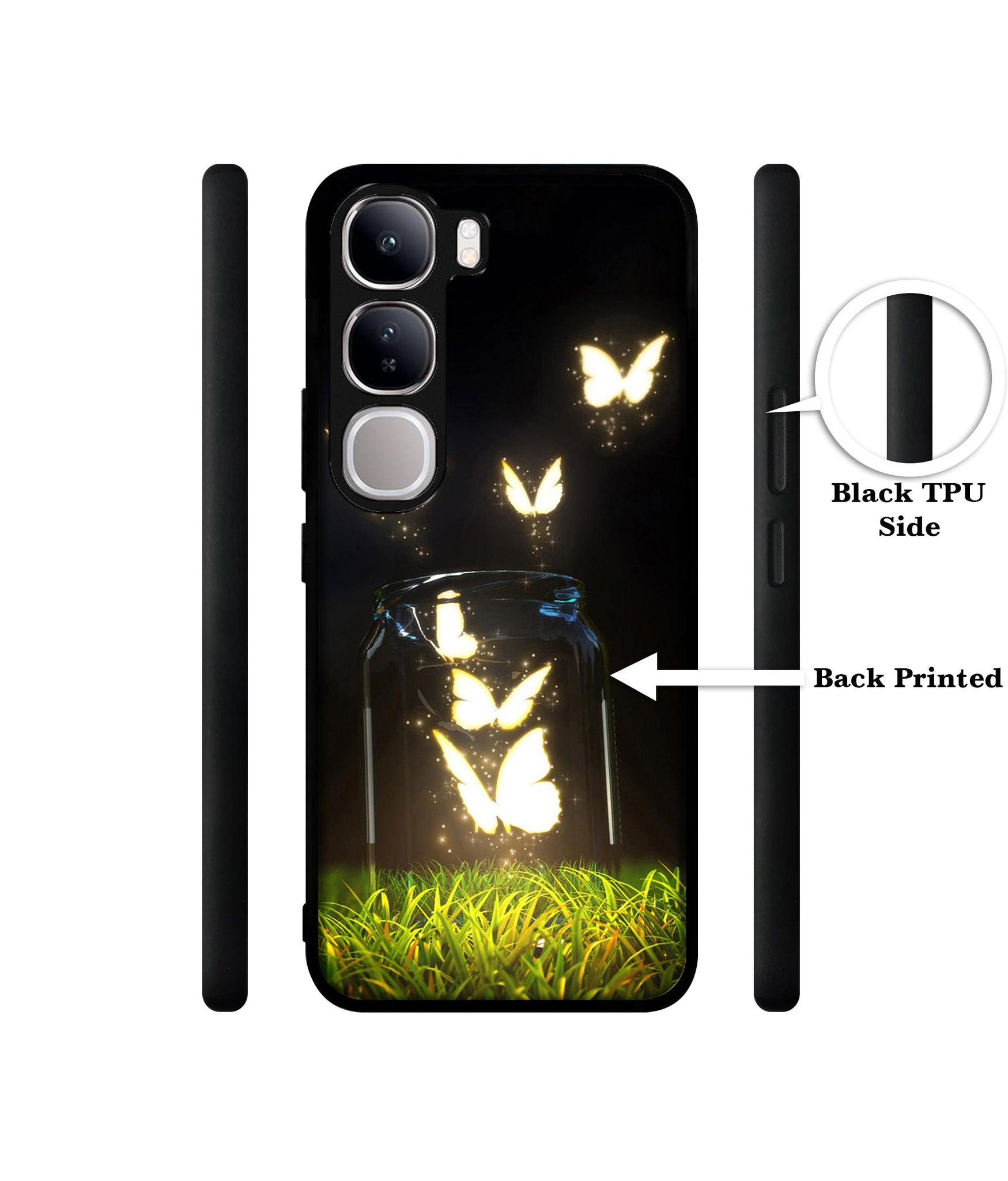 Butterfly Design Designer 2D Printed Back Case Cover for Vivo Y300 5G / V40 Lite 5G