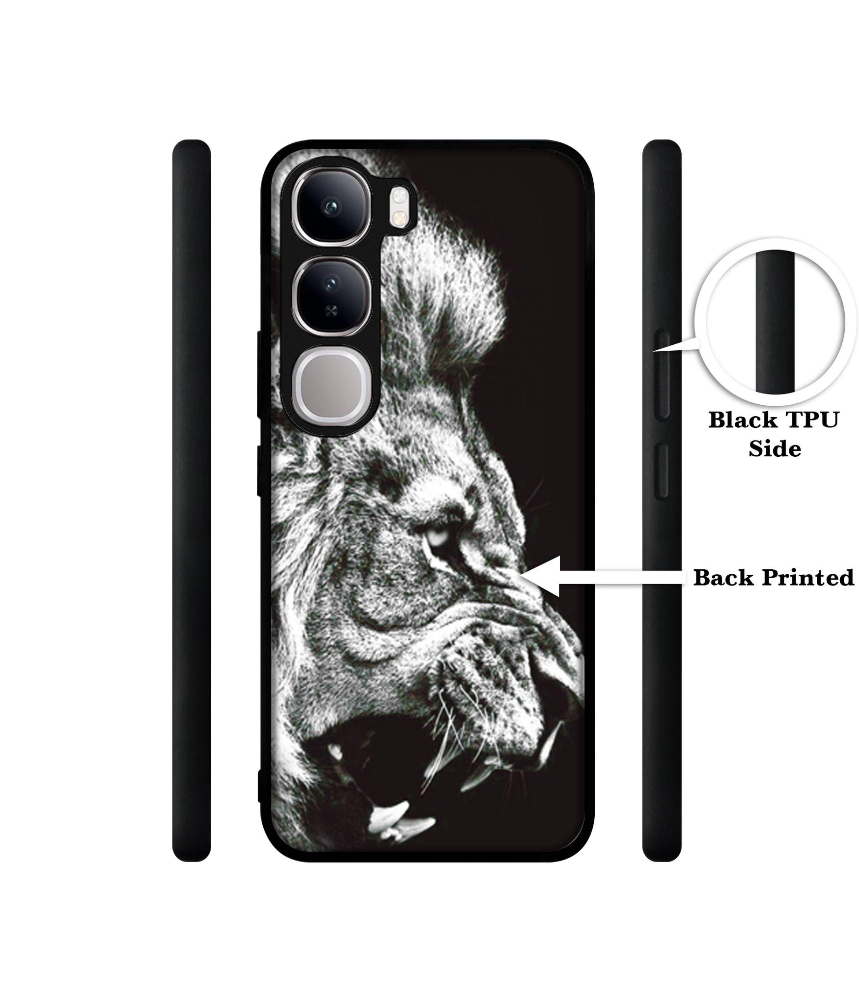 Angry Lion Design Designer 2D Printed Back Case Cover for Vivo Y300 5G / V40 Lite 5G