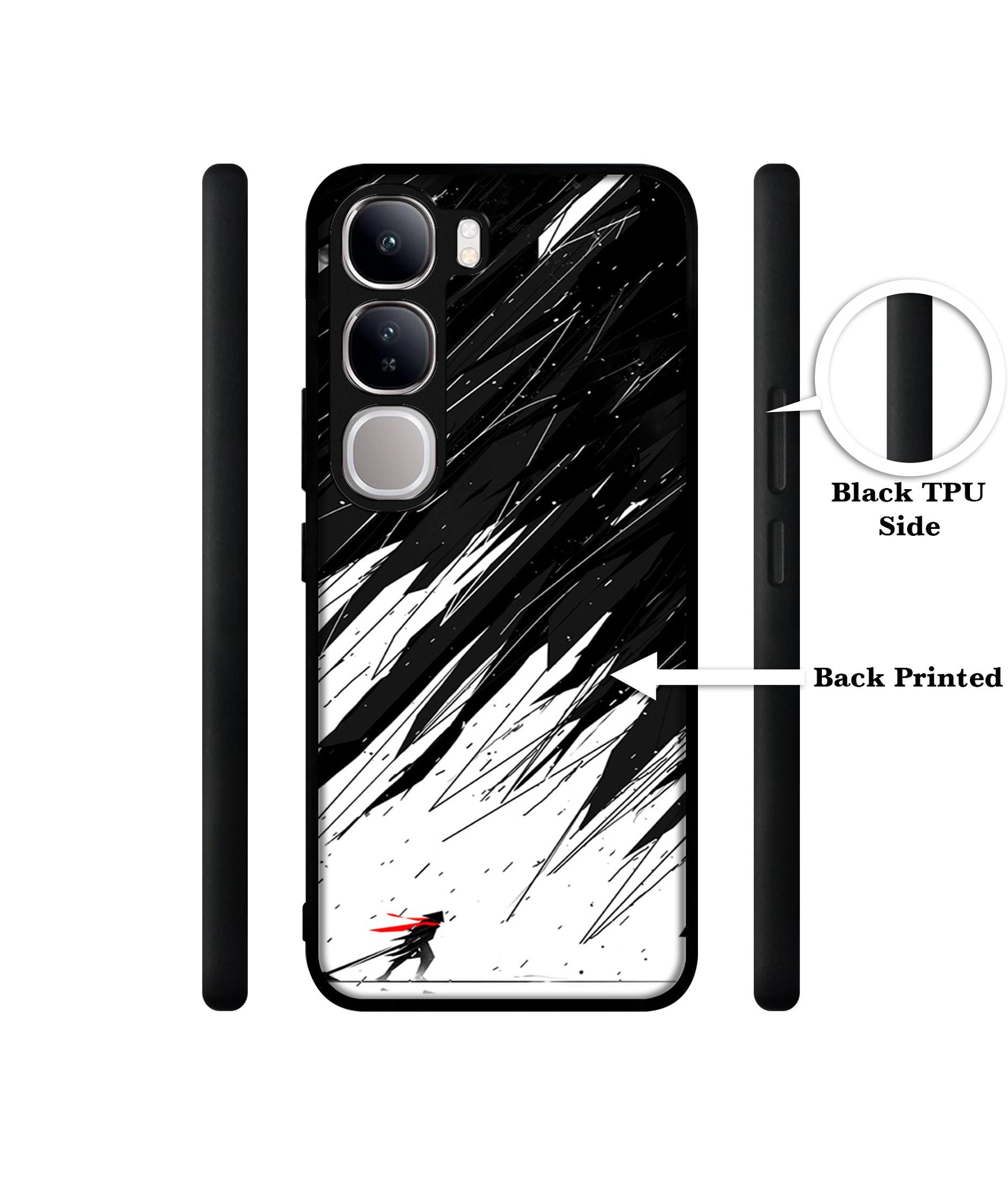 Geometric Strom Design Designer 2D Printed Back Case Cover for Vivo Y300 5G / V40 Lite 5G