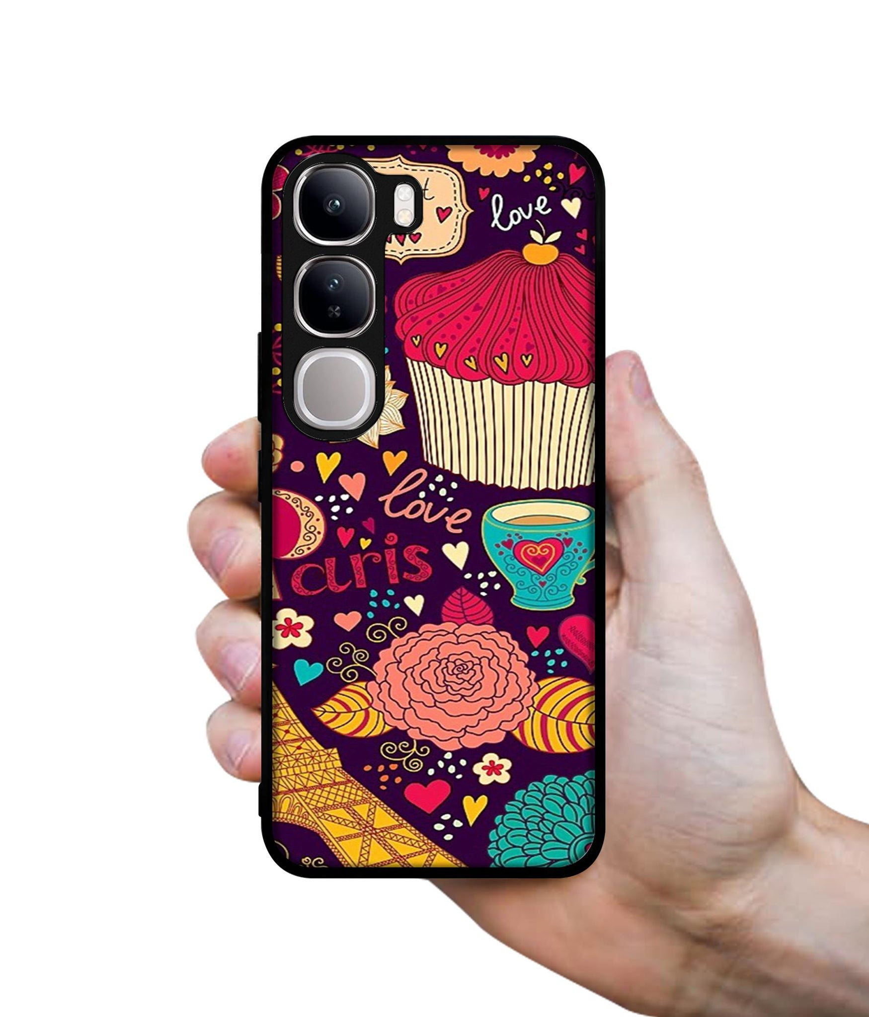 Paris Flower Love Design Designer 2D Printed Back Case Cover for Vivo Y300 5G / V40 Lite 5G