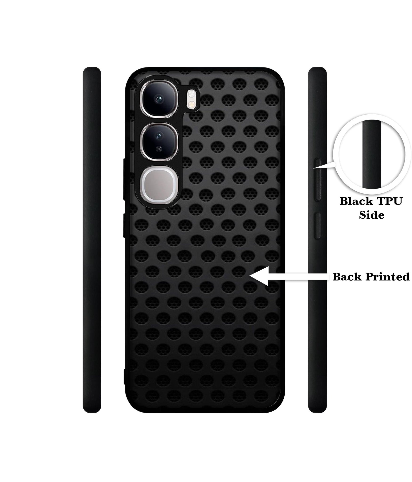 Black Circle Design Designer 2D Printed Back Case Cover for Vivo Y300 5G / V40 Lite 5G