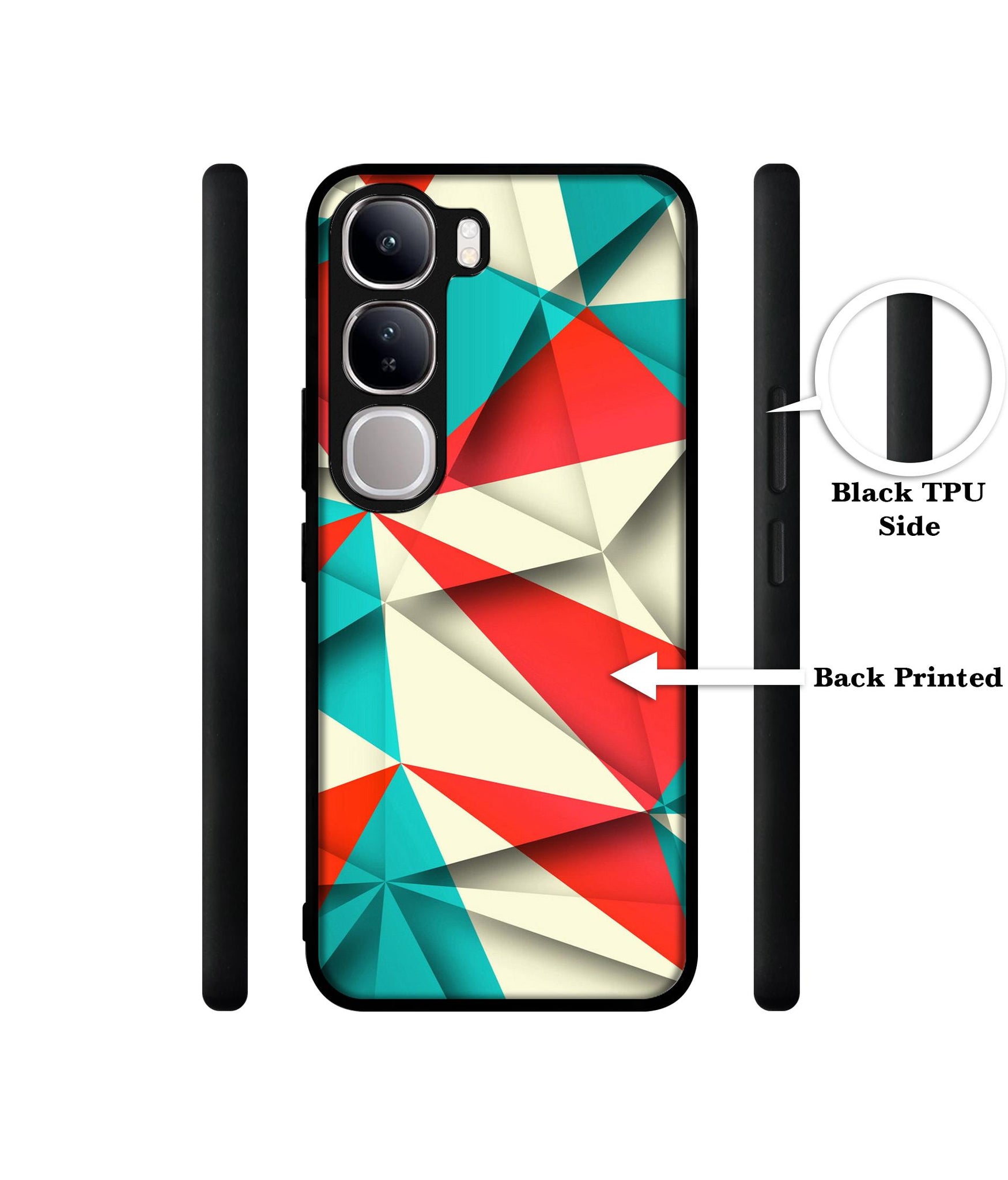 Red Blue White Pattern Design Designer 2D Printed Back Case Cover for Vivo Y300 5G / V40 Lite 5G