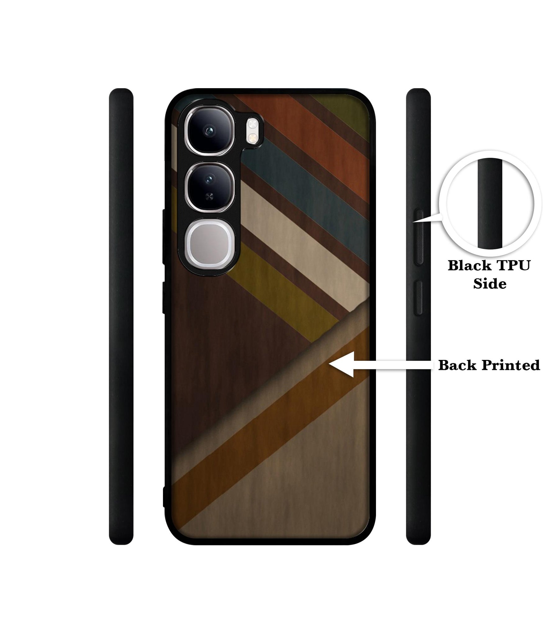 Colorful Wooden Pattern Design Designer 2D Printed Back Case Cover for Vivo Y300 5G / V40 Lite 5G