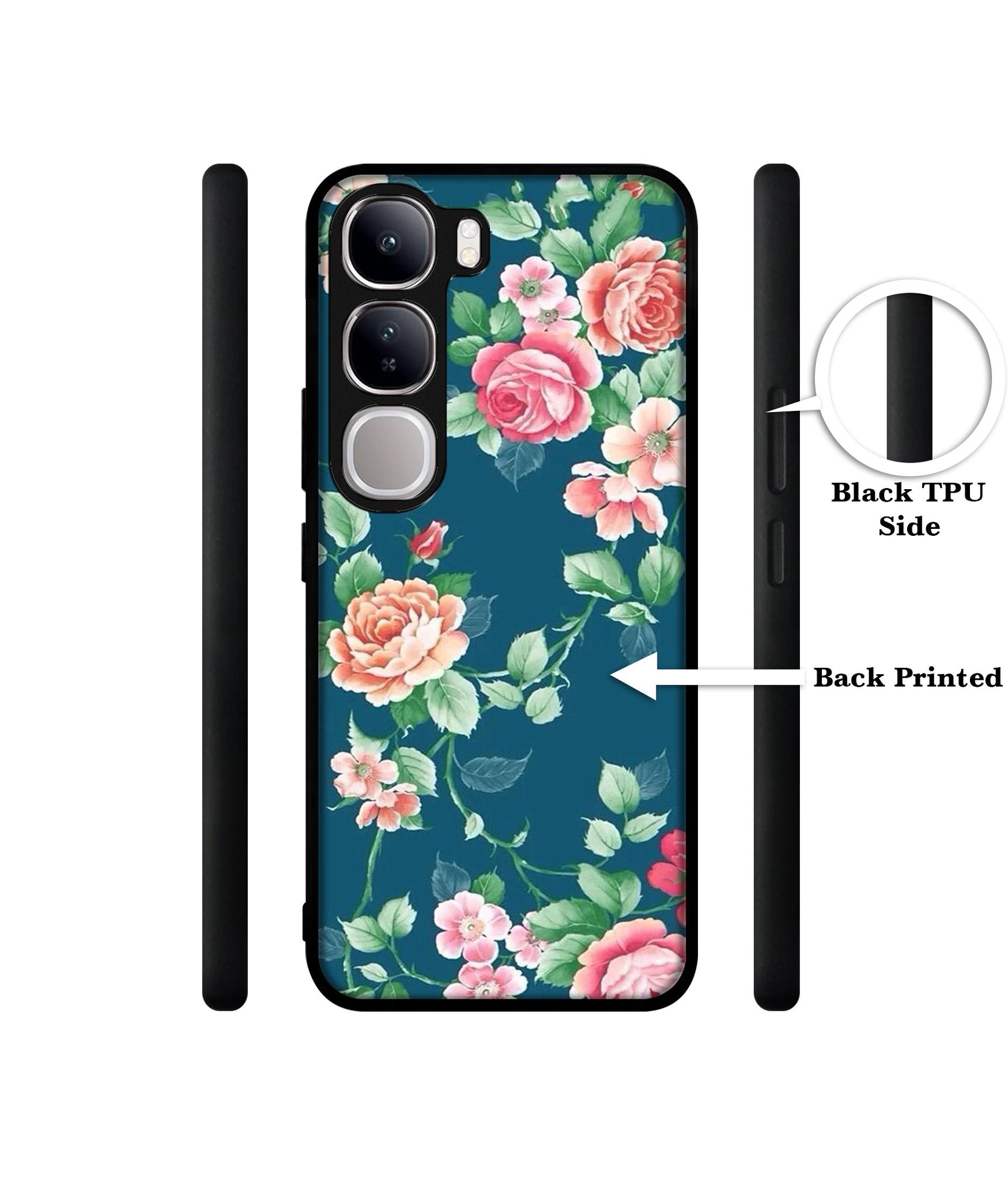 Vintage Floral Design Designer 2D Printed Back Case Cover for Vivo Y300 5G / V40 Lite 5G