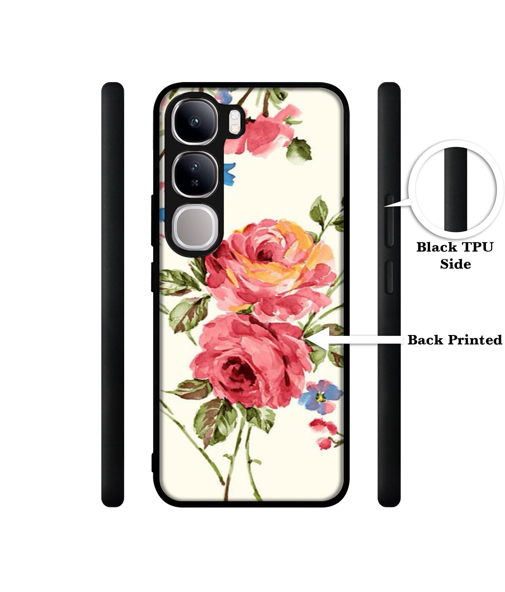 Vintage Painting Flower Design Designer 2D Printed Back Case Cover for Vivo Y300 5G / V40 Lite 5G