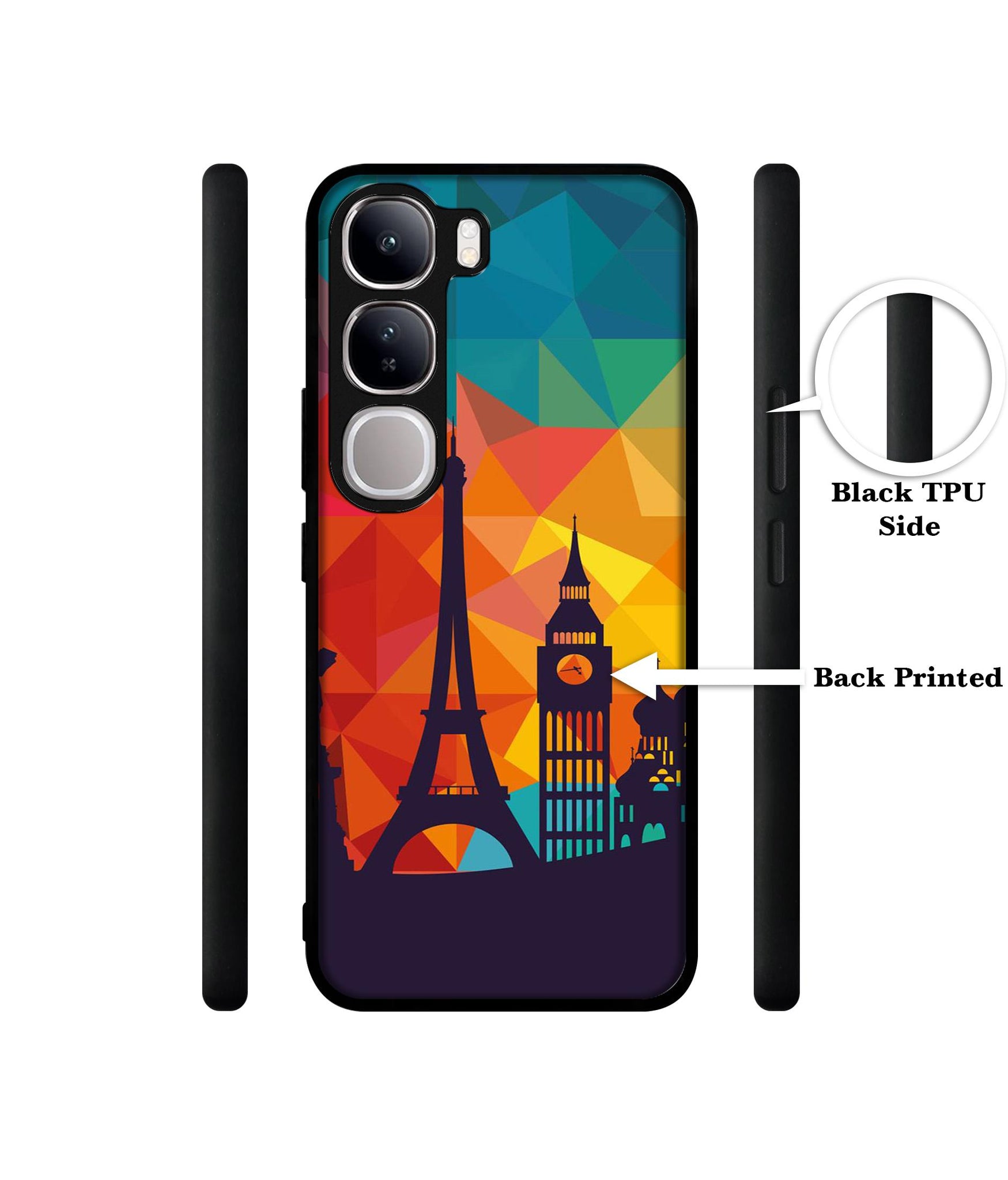 Colored Paris Design Designer 2D Printed Back Case Cover for Vivo Y300 5G / V40 Lite 5G