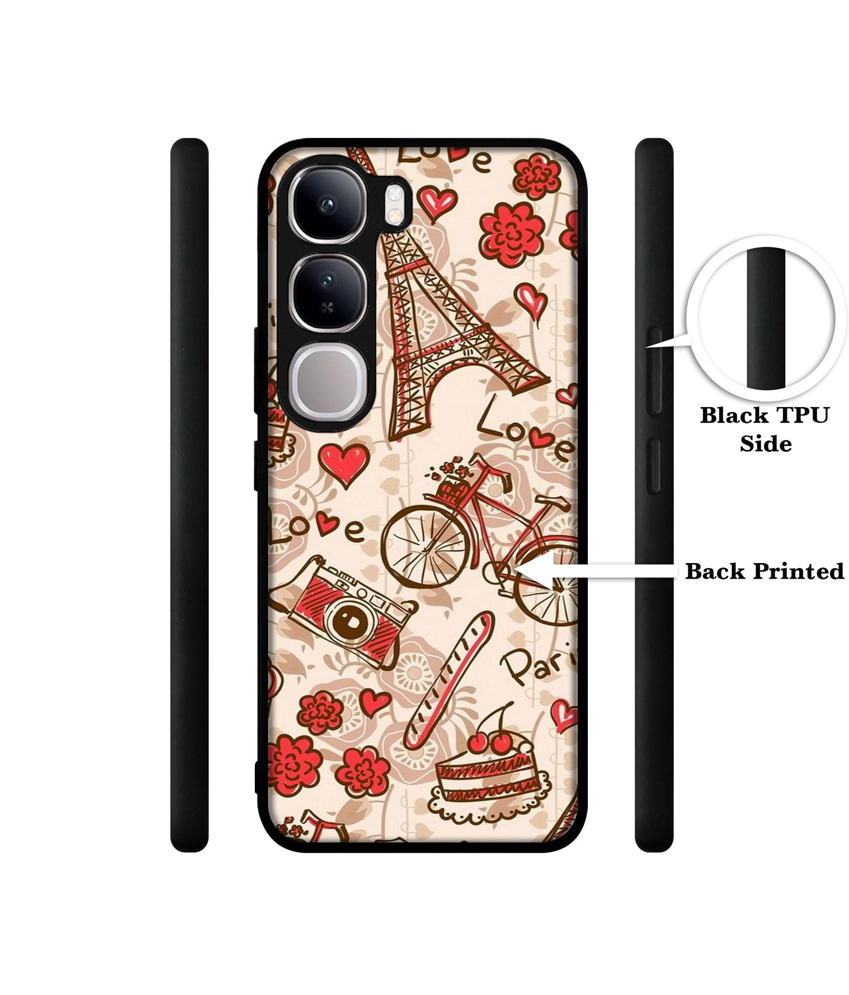 Vintage Paris Design Designer 2D Printed Back Case Cover for Vivo Y300 5G / V40 Lite 5G