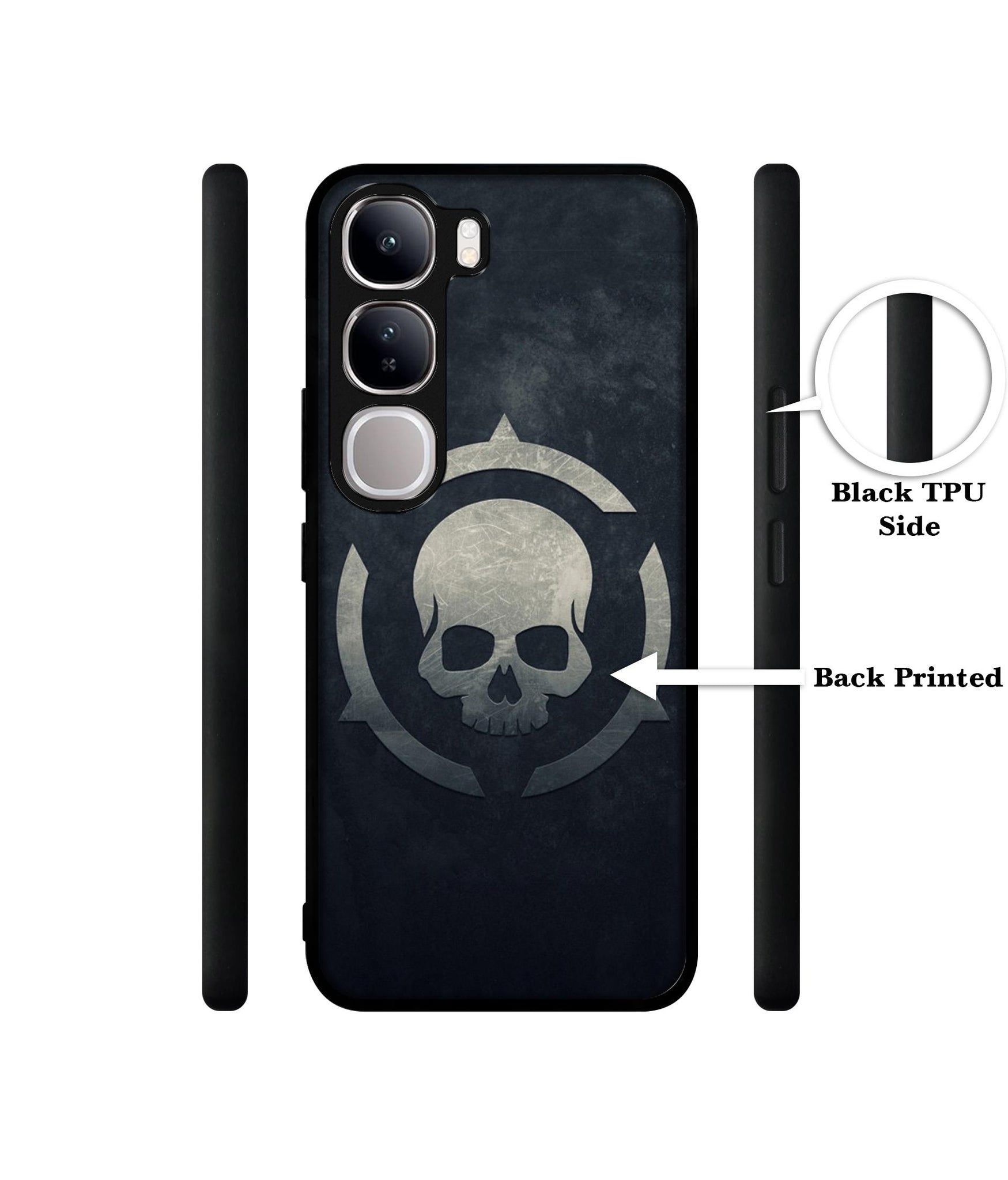 Skull Pattern Print Design Designer 2D Printed Back Case Cover for Vivo Y300 5G / V40 Lite 5G