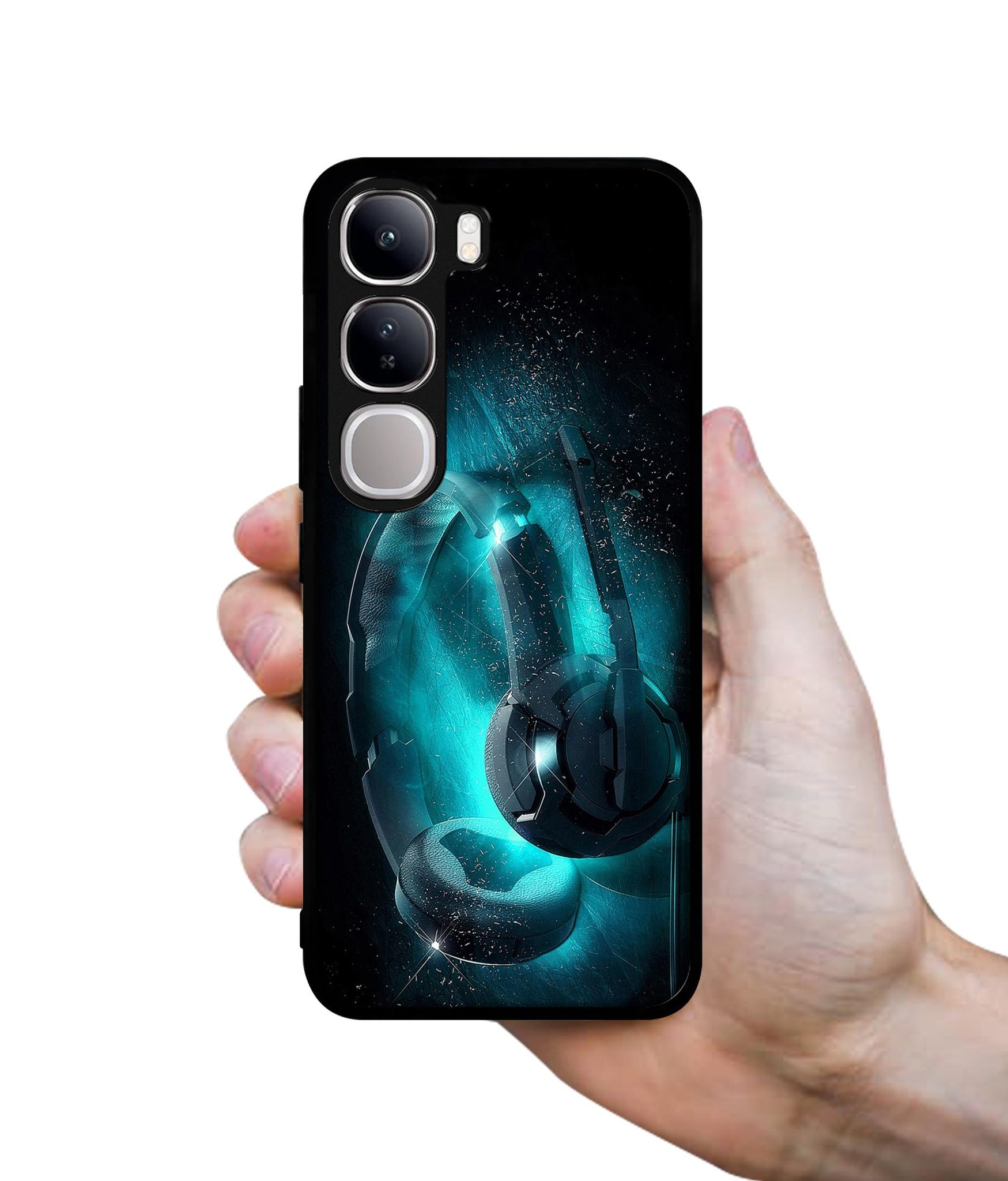 Cool Headphone Design Designer 2D Printed Back Case Cover for Vivo Y300 5G / V40 Lite 5G