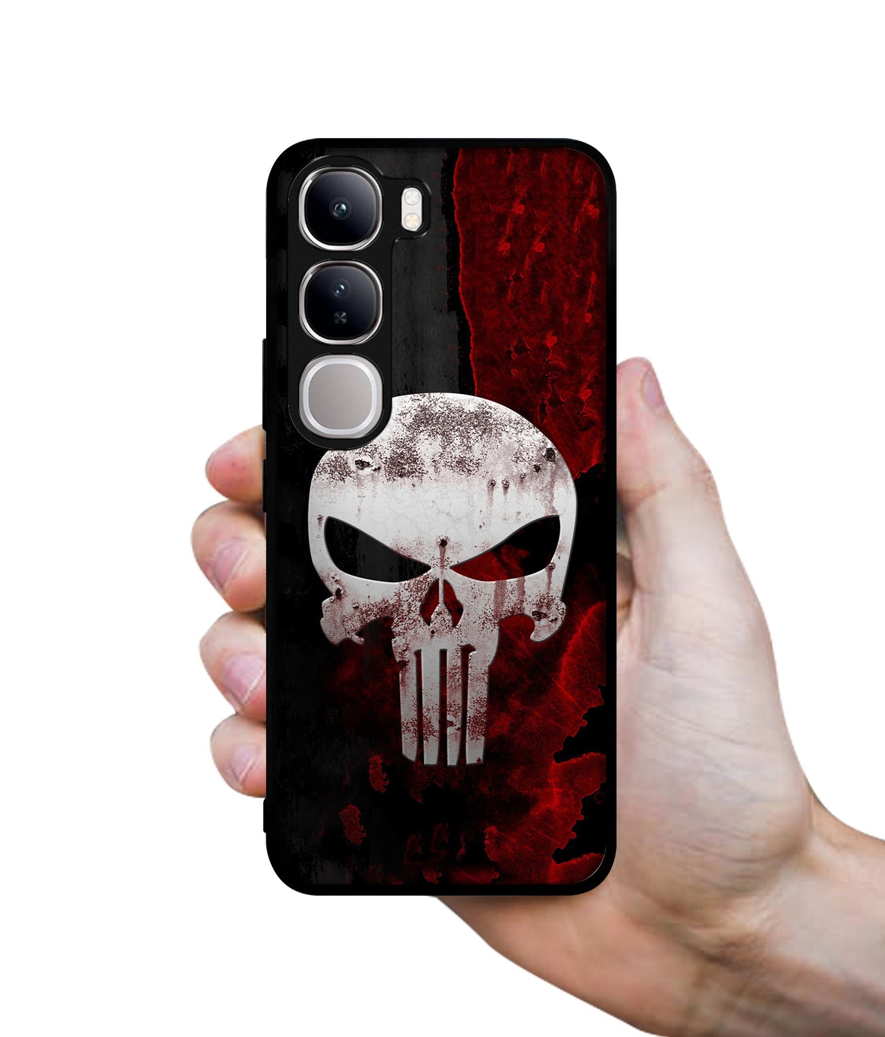 Punisher Skull Design Designer 2D Printed Back Case Cover for Vivo Y300 5G / V40 Lite 5G