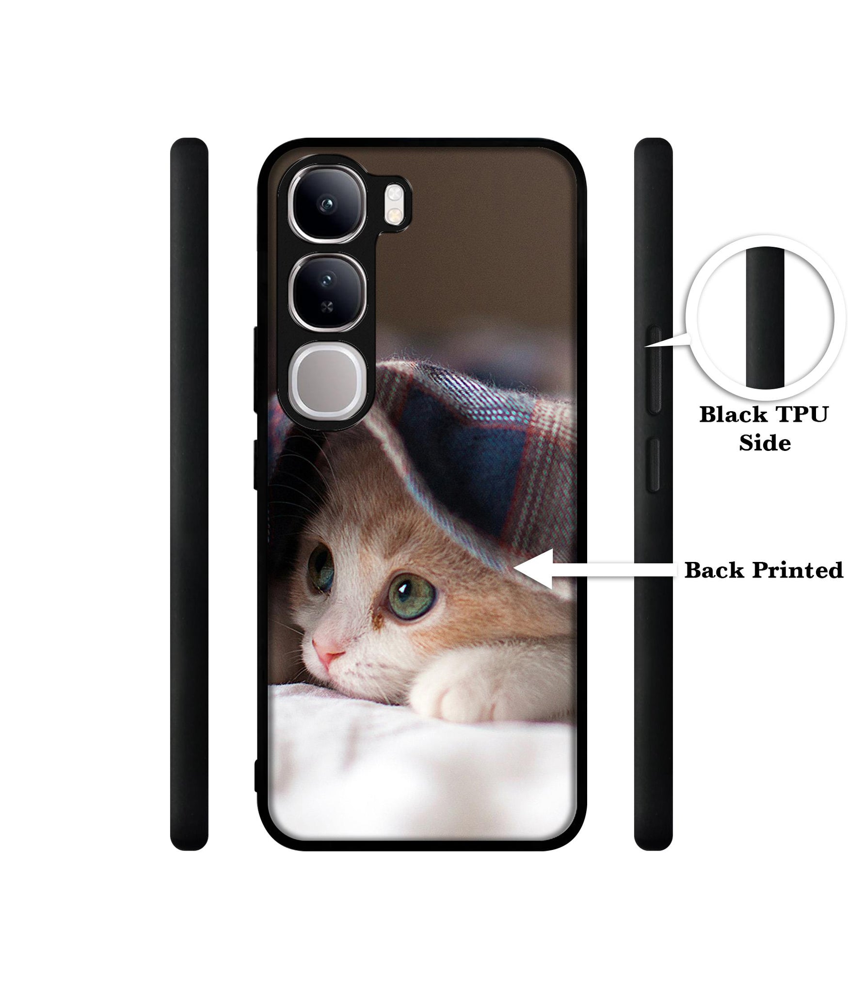 Sleepy Kitten Design Designer 2D Printed Back Case Cover for Vivo Y300 5G / V40 Lite 5G