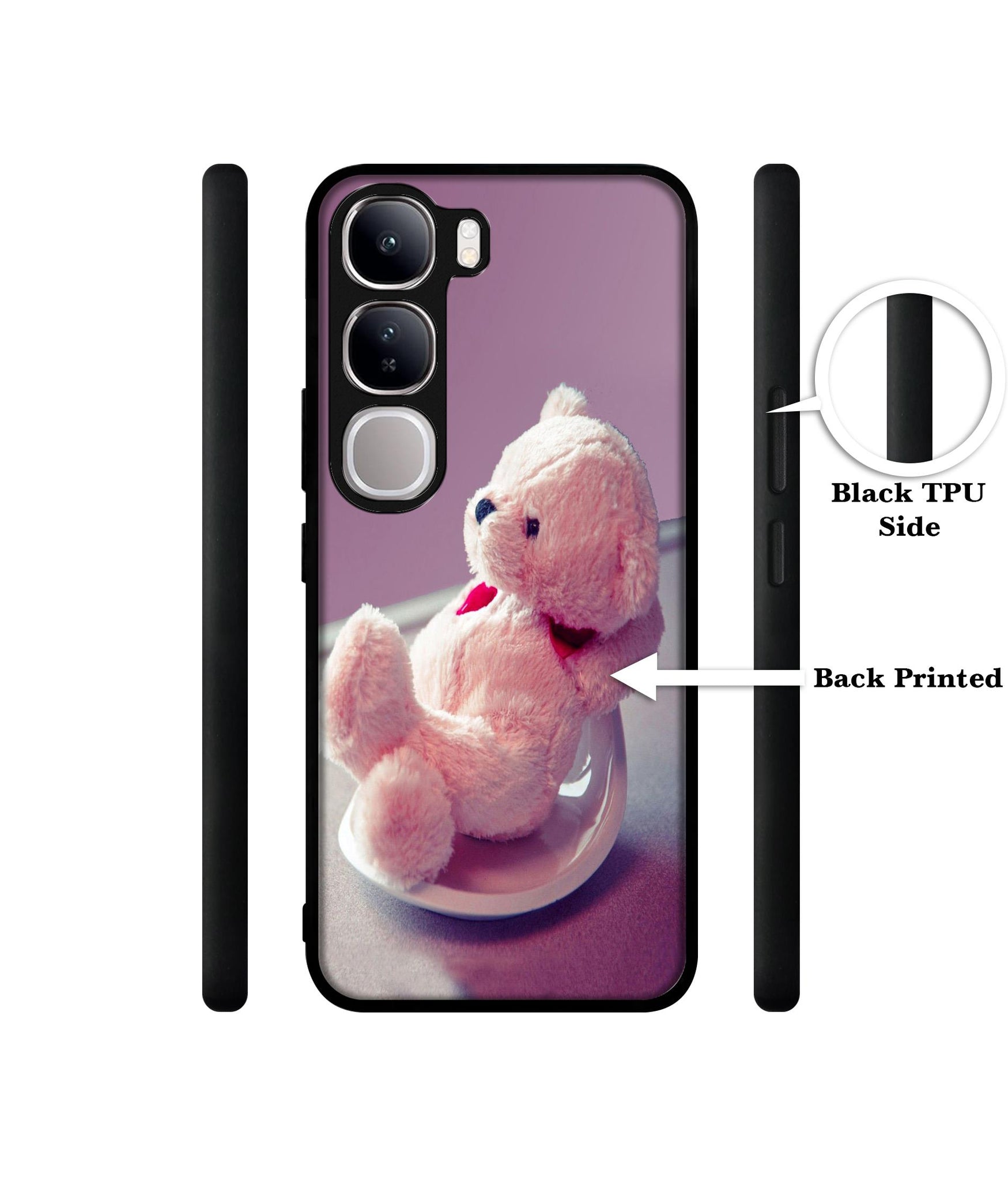 Cute Teddy Bear Design Designer 2D Printed Back Case Cover for Vivo Y300 5G / V40 Lite 5G
