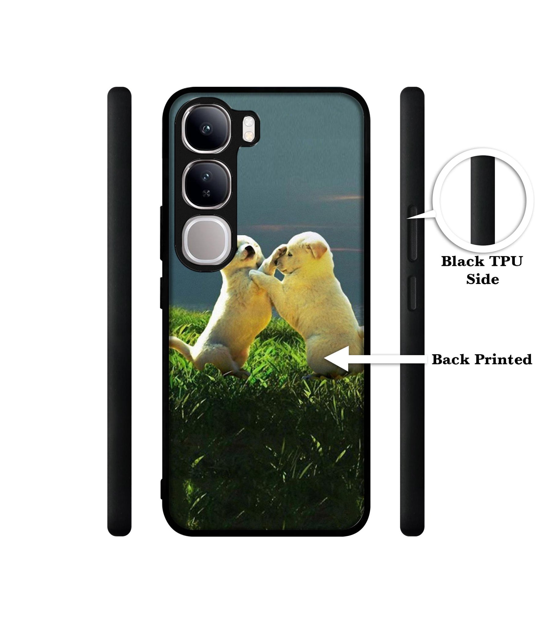 Puppy Couple Sunset Design Designer 2D Printed Back Case Cover for Vivo Y300 5G / V40 Lite 5G