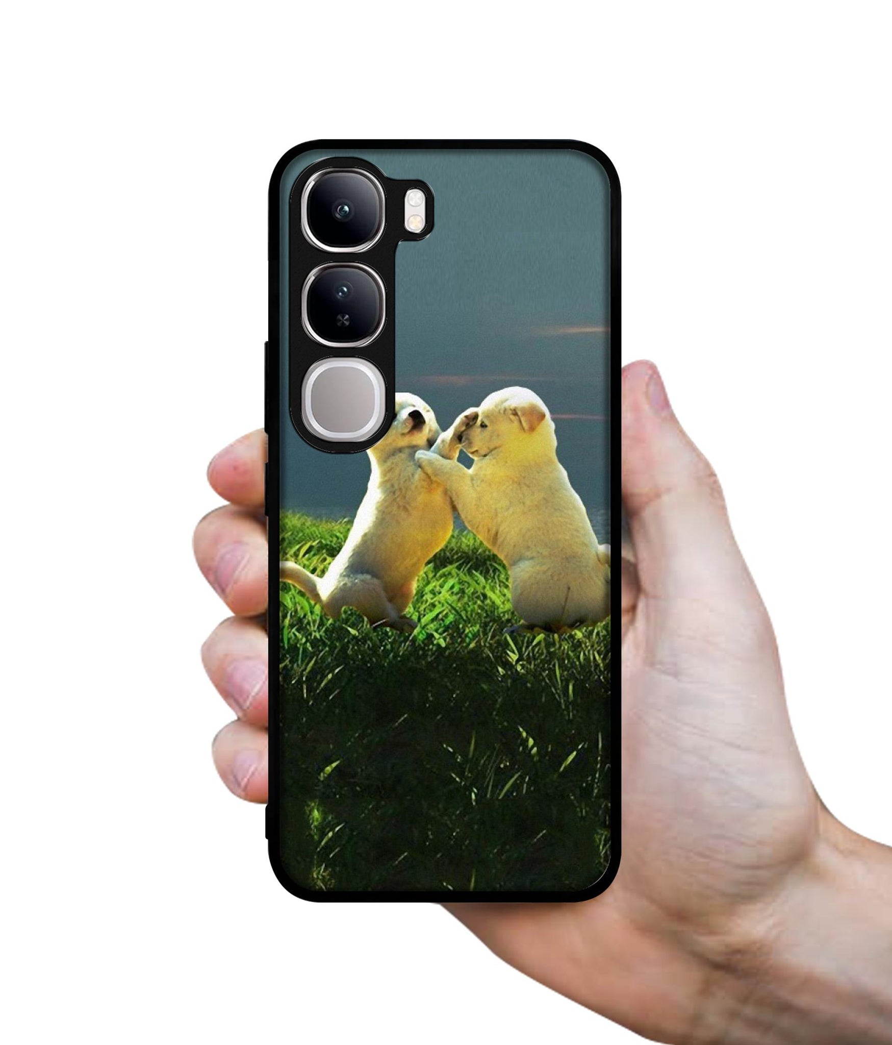 Puppy Couple Sunset Design Designer 2D Printed Back Case Cover for Vivo Y300 5G / V40 Lite 5G
